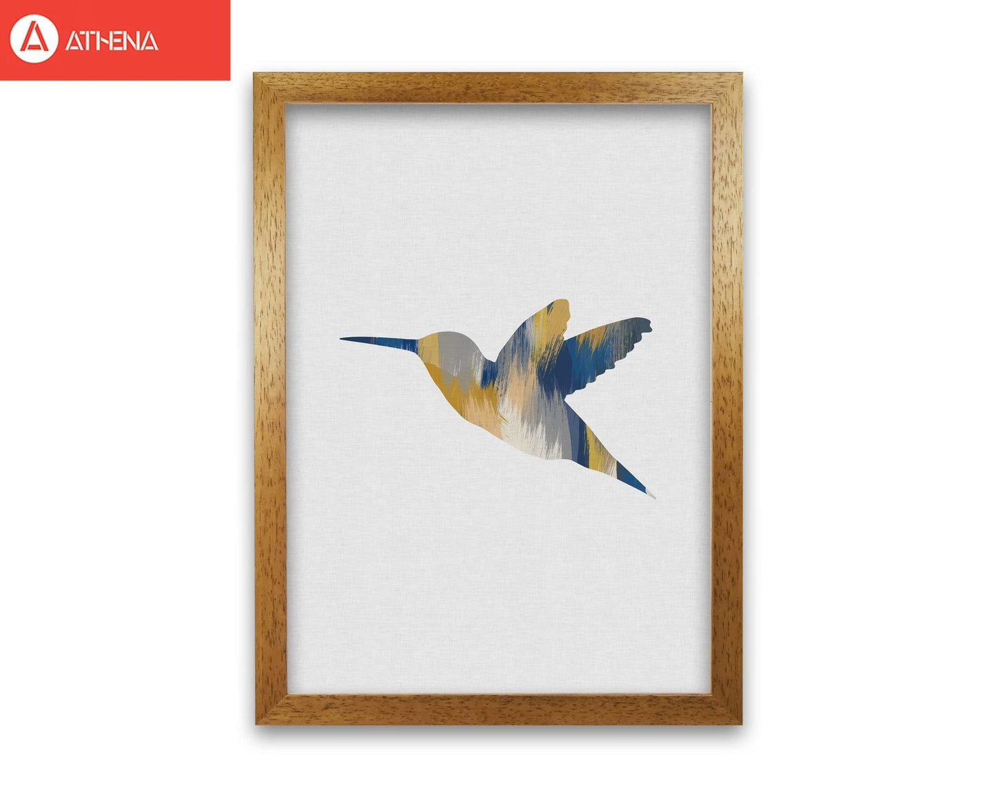 Hummingbird blue & yellow i fine art print by orara studio