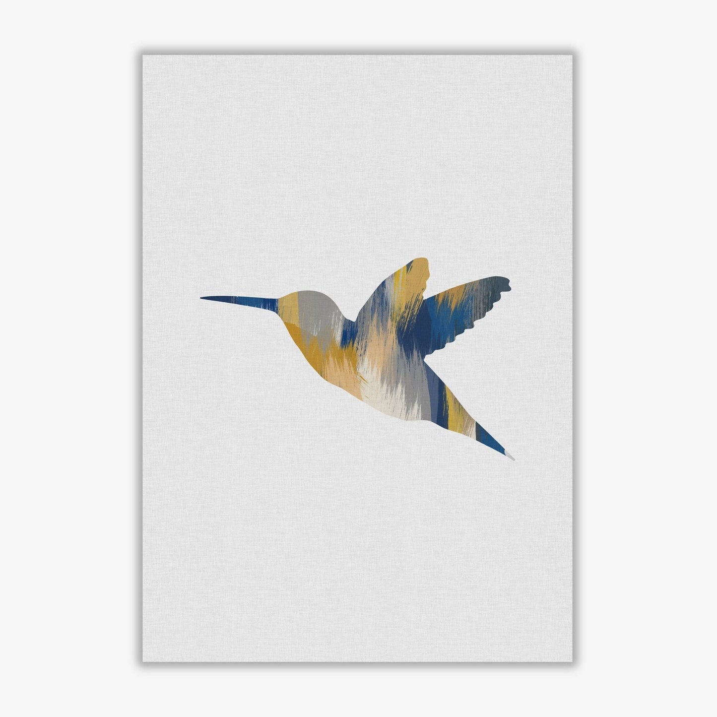 Hummingbird blue & yellow i fine art print by orara studio
