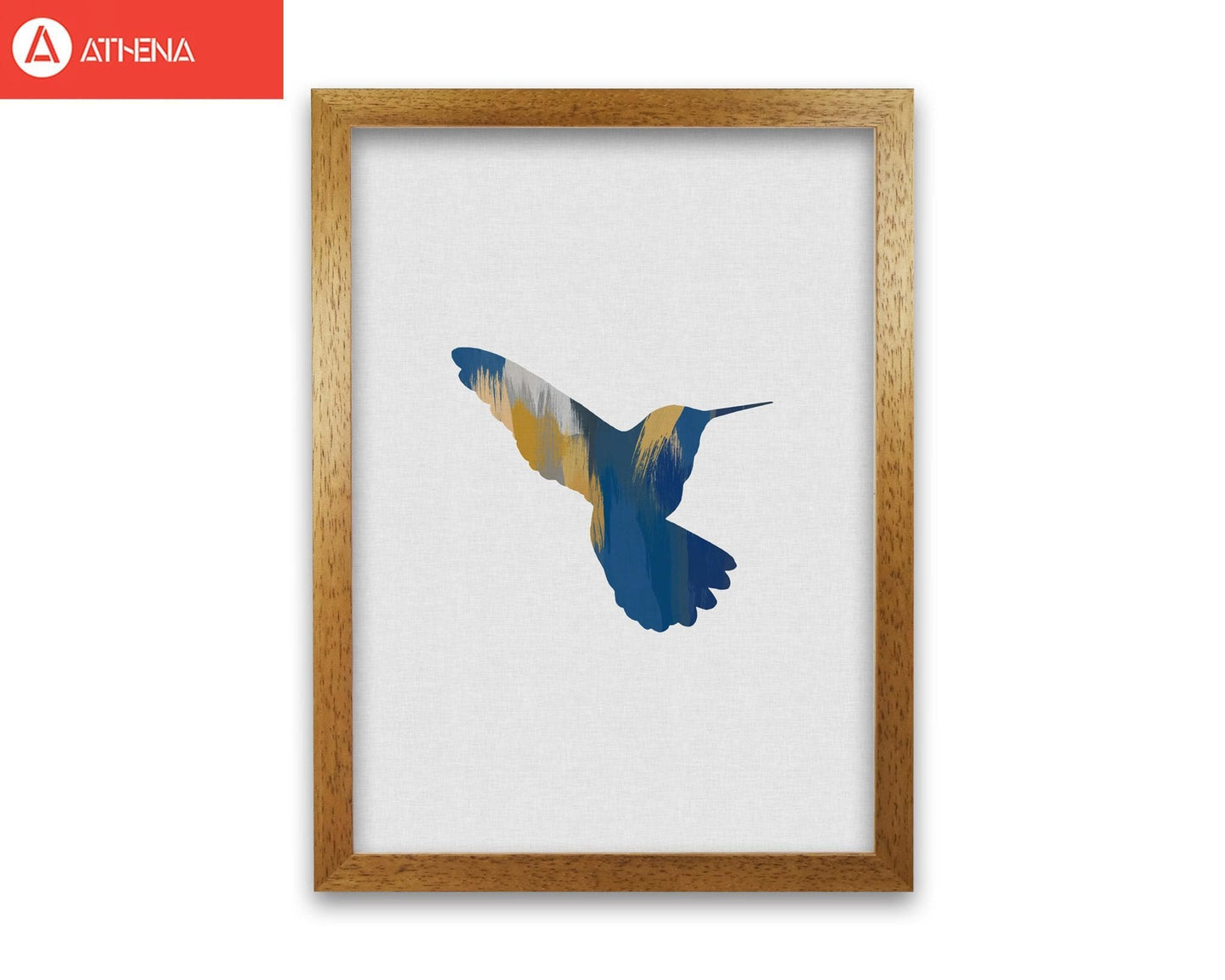 Hummingbird blue & yellow ii fine art print by orara studio