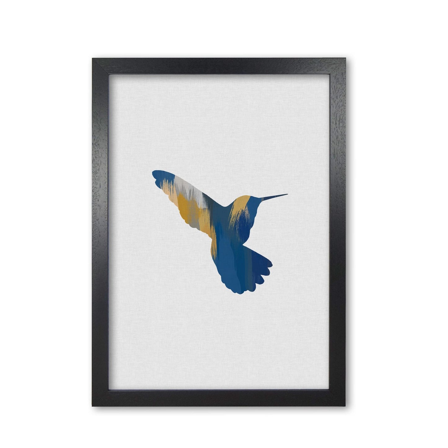 Hummingbird blue & yellow ii fine art print by orara studio
