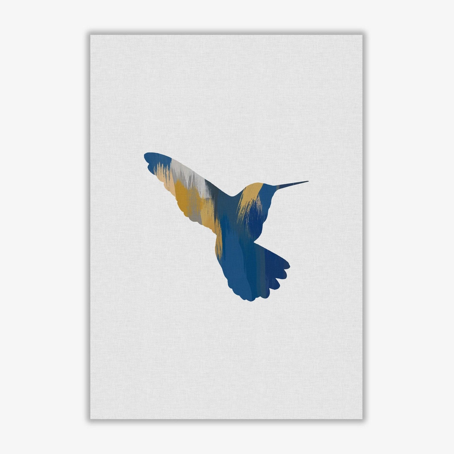 Hummingbird blue & yellow ii fine art print by orara studio