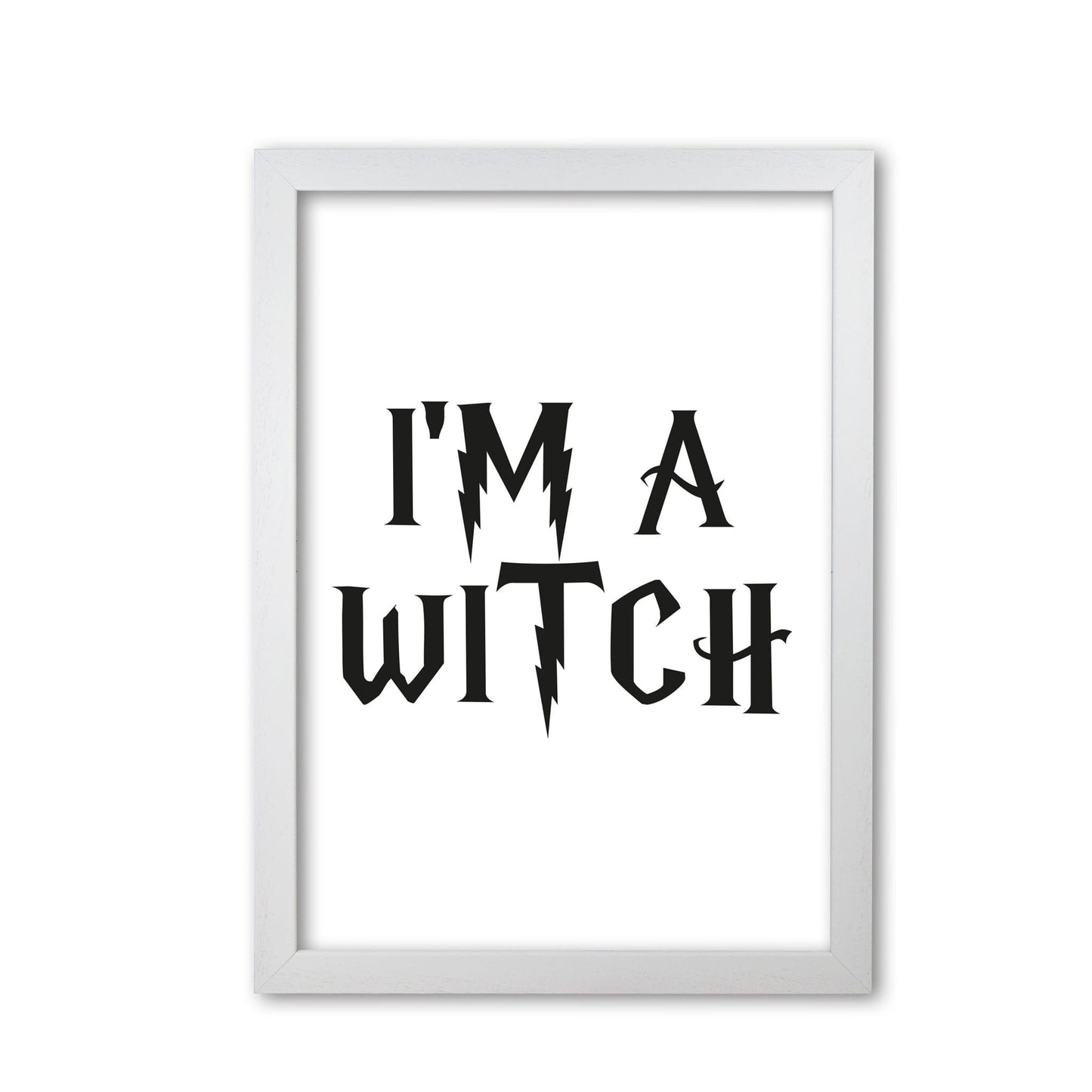 I'm a witch modern fine art print, framed typography wall art