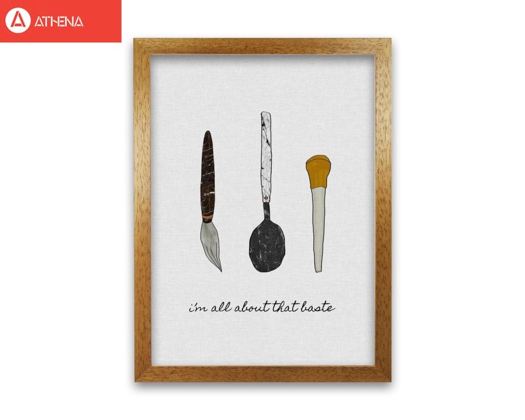 I'm all about the baste fine art print by orara studio, framed kitchen wall art