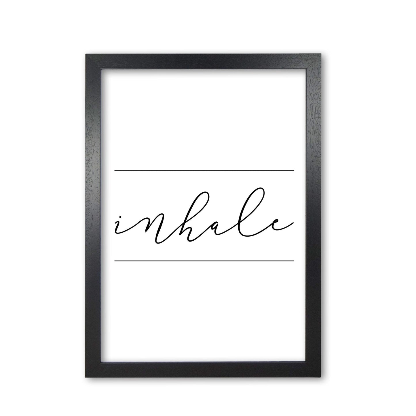 Inhale modern fine art print, framed typography wall art