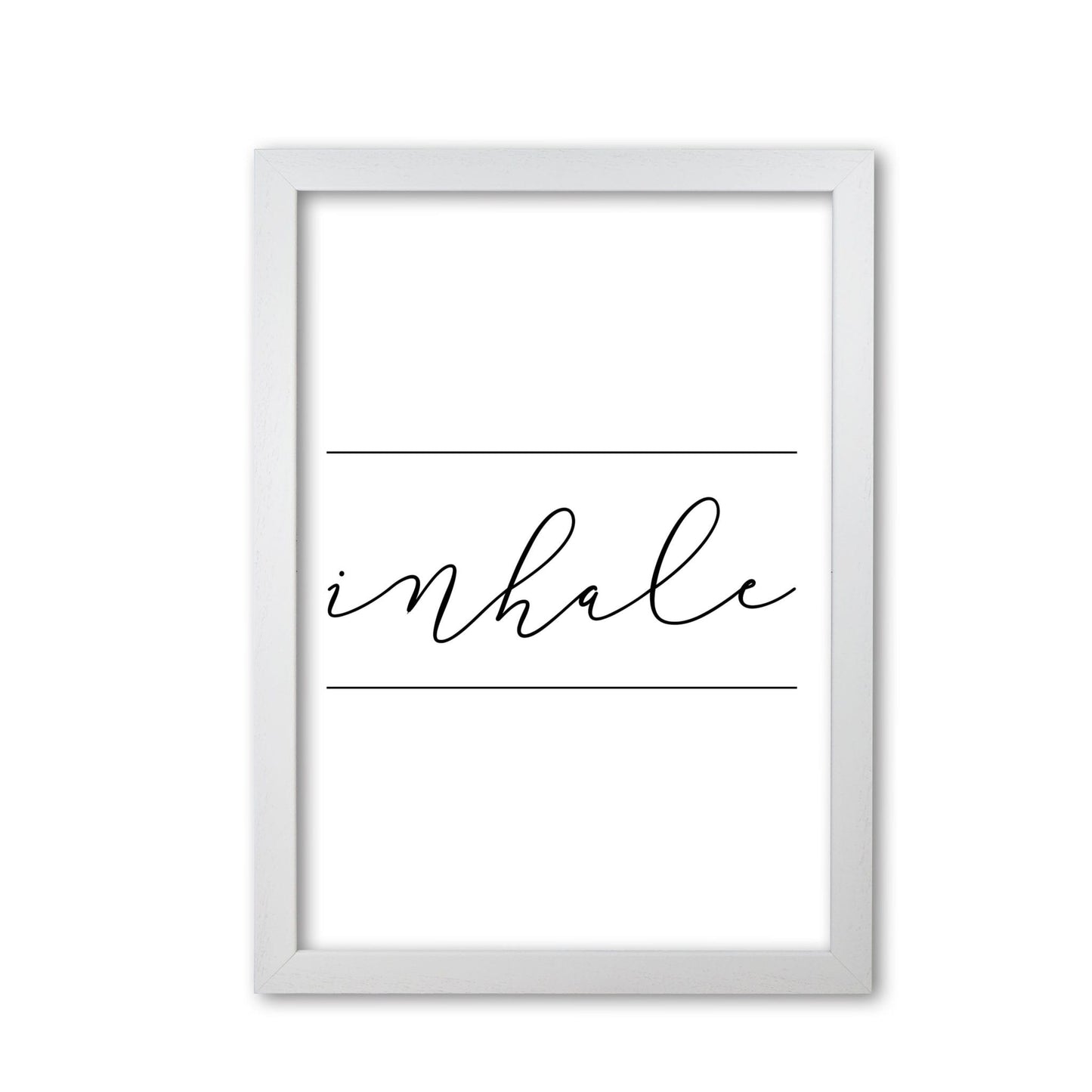 Inhale modern fine art print, framed typography wall art
