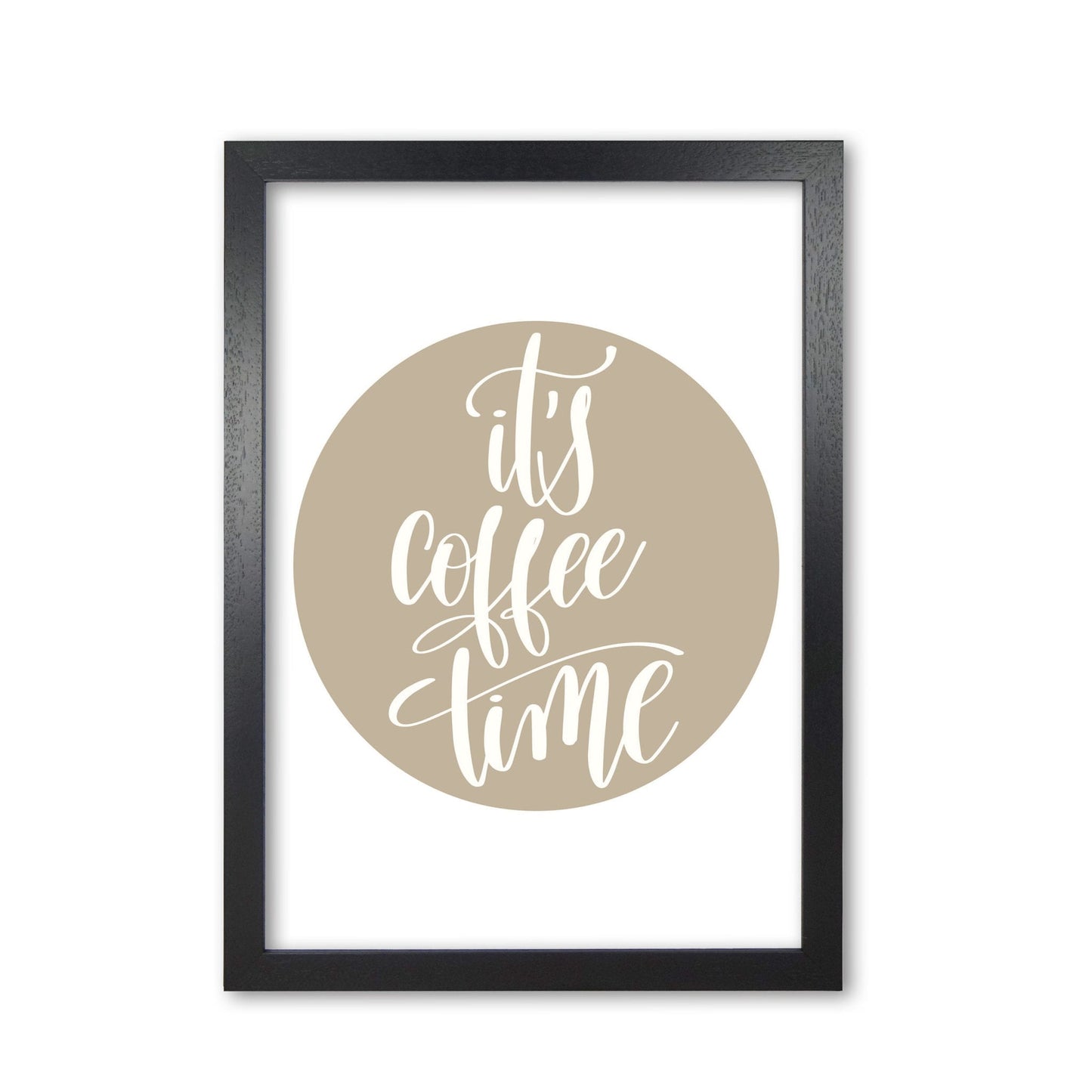 It's coffee time modern fine art print, framed typography wall art