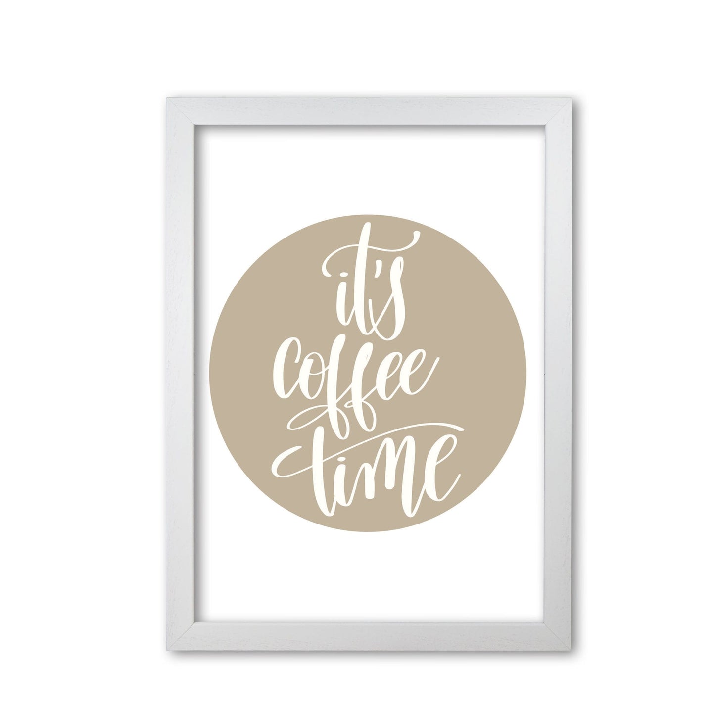 It's coffee time modern fine art print, framed typography wall art