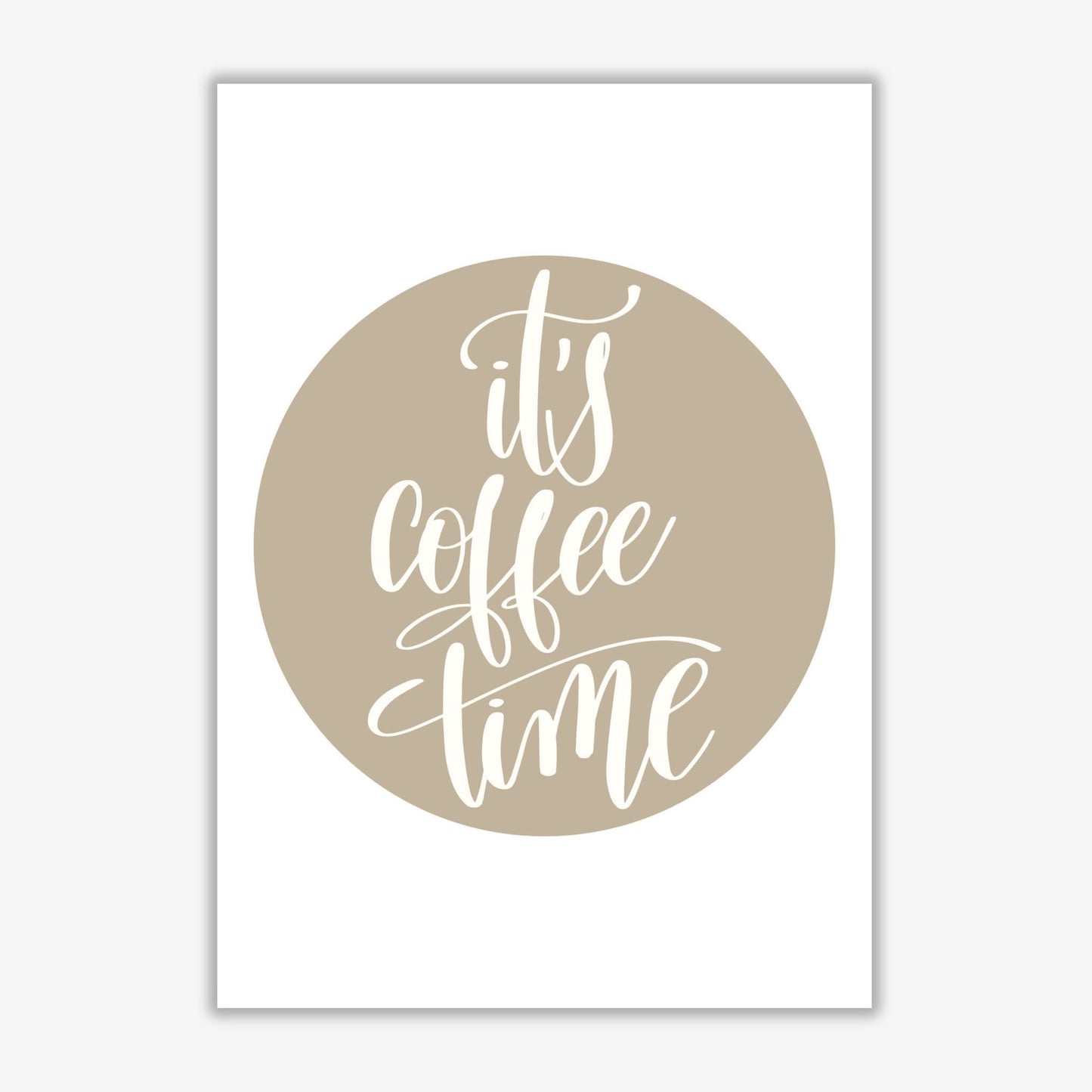It's coffee time modern fine art print, framed typography wall art