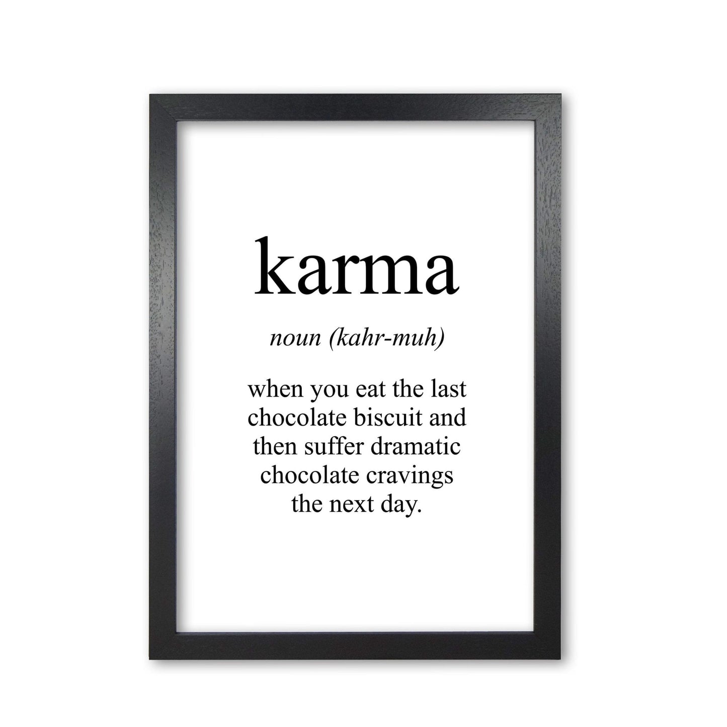 Karma modern fine art print, framed typography wall art