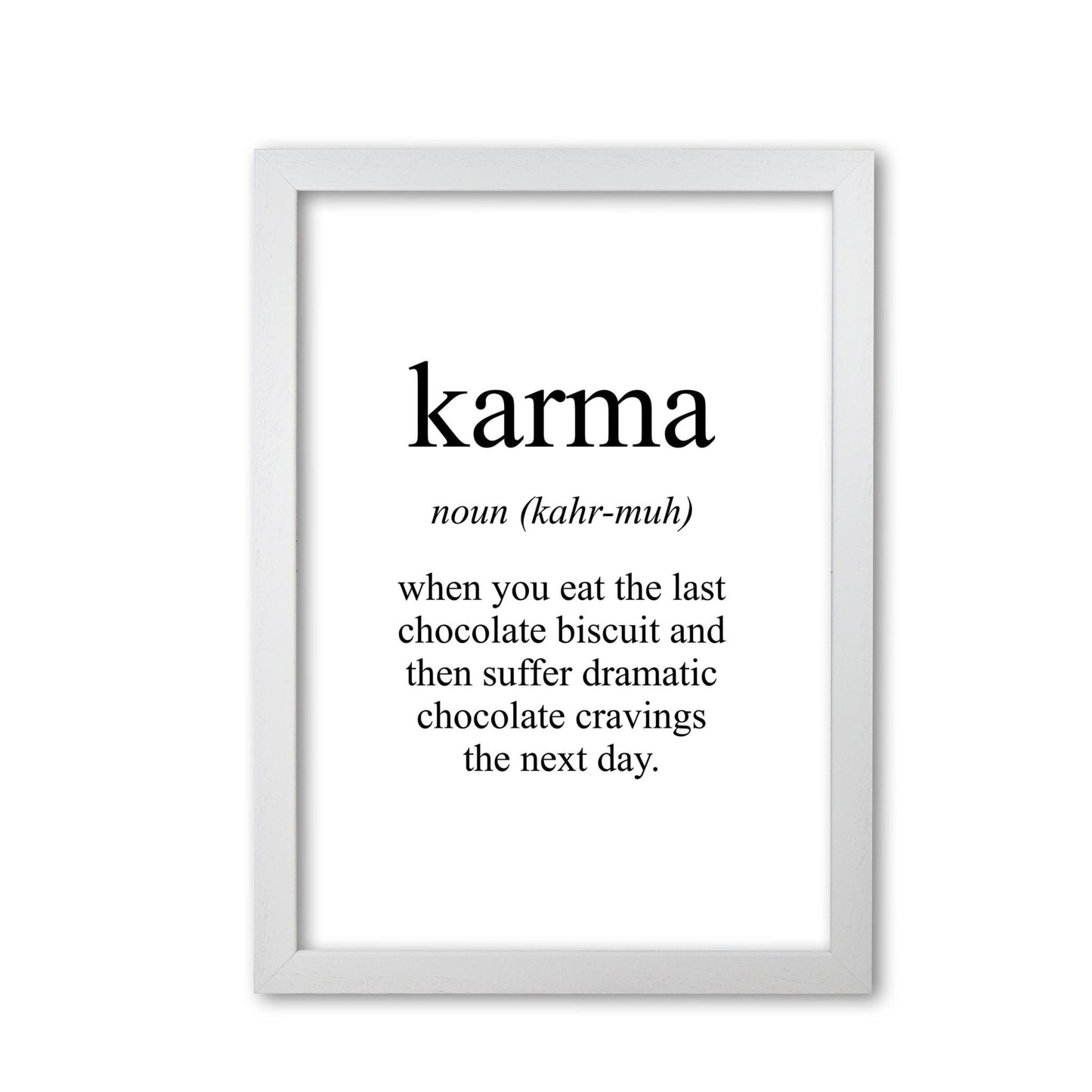 Karma modern fine art print, framed typography wall art