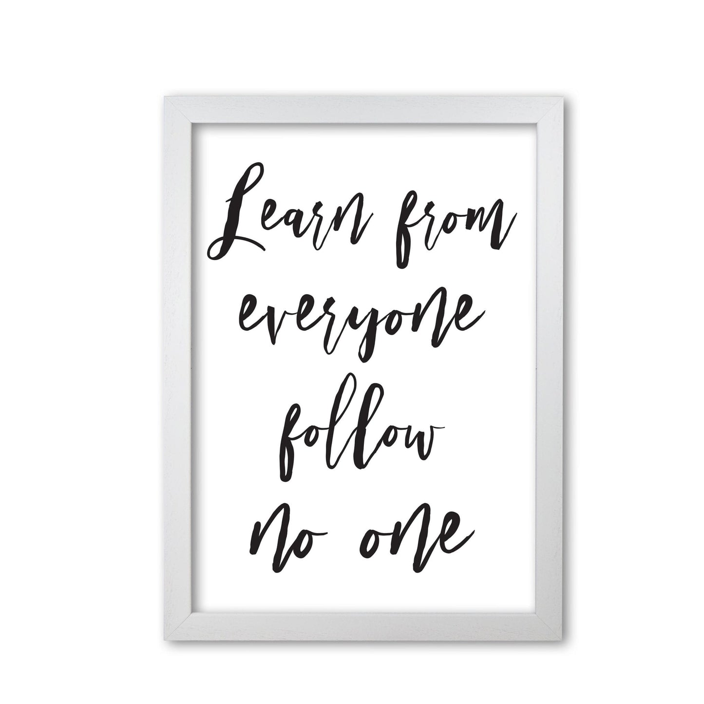 Learn from everyone modern fine art print, framed typography wall art