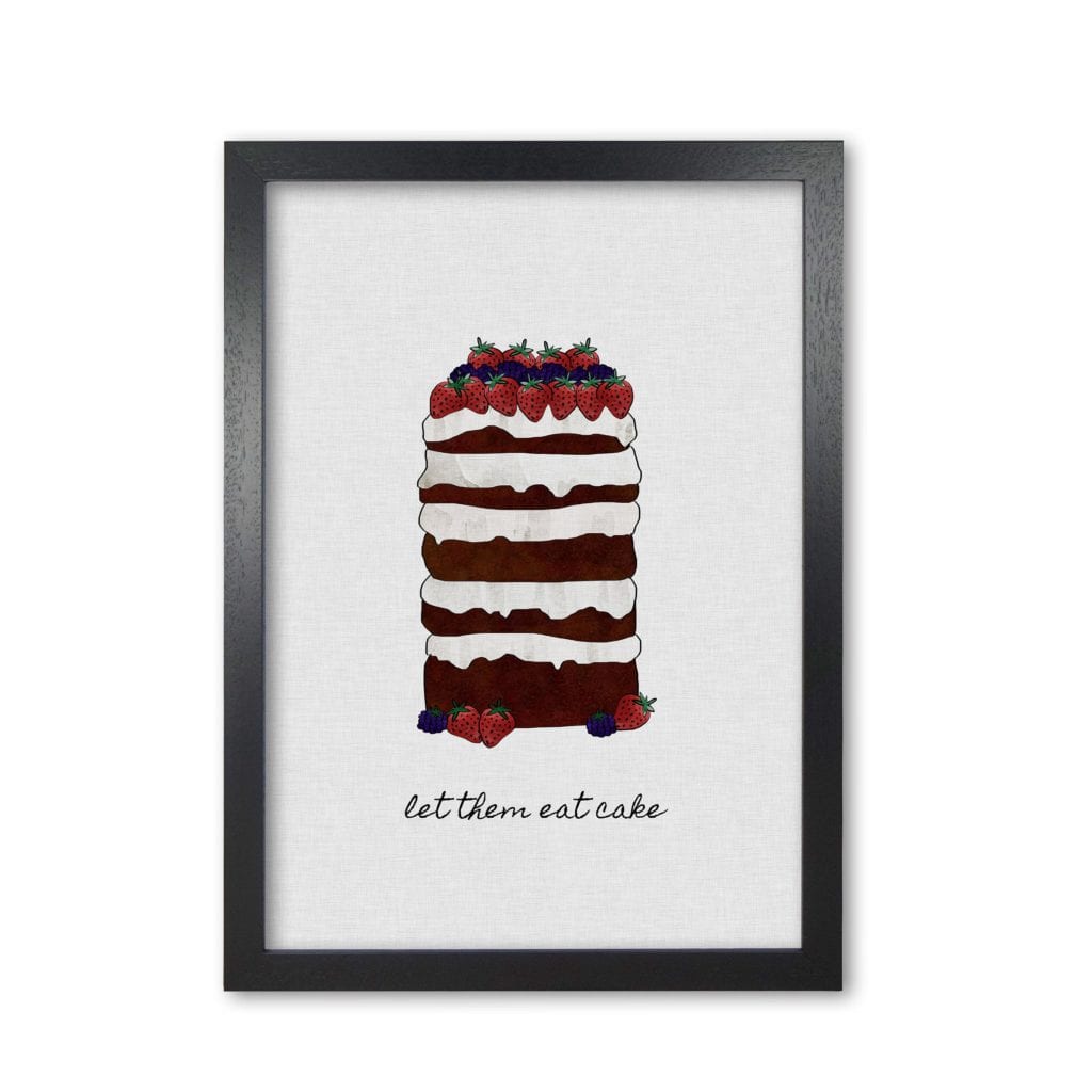 Let them eat cake fine art print by orara studio, framed kitchen wall art
