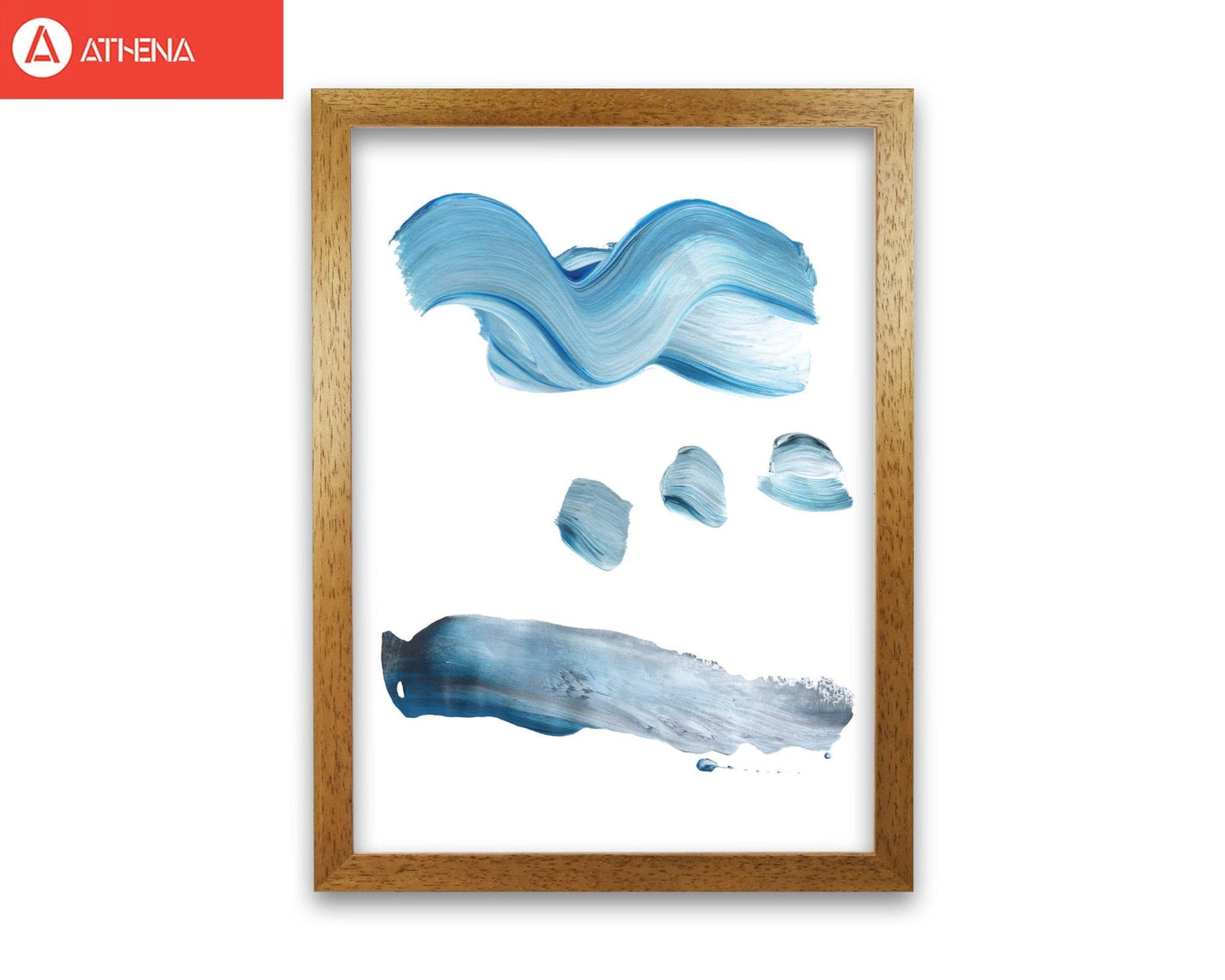 Light blue abstract paint strokes modern fine art print