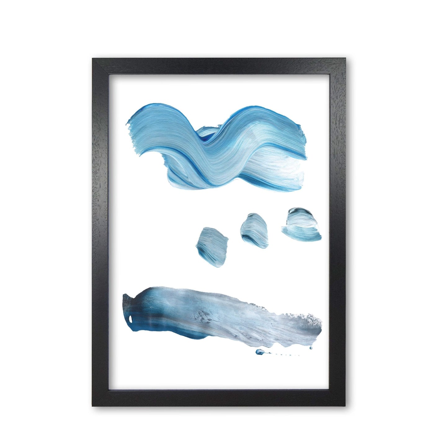 Light blue abstract paint strokes modern fine art print