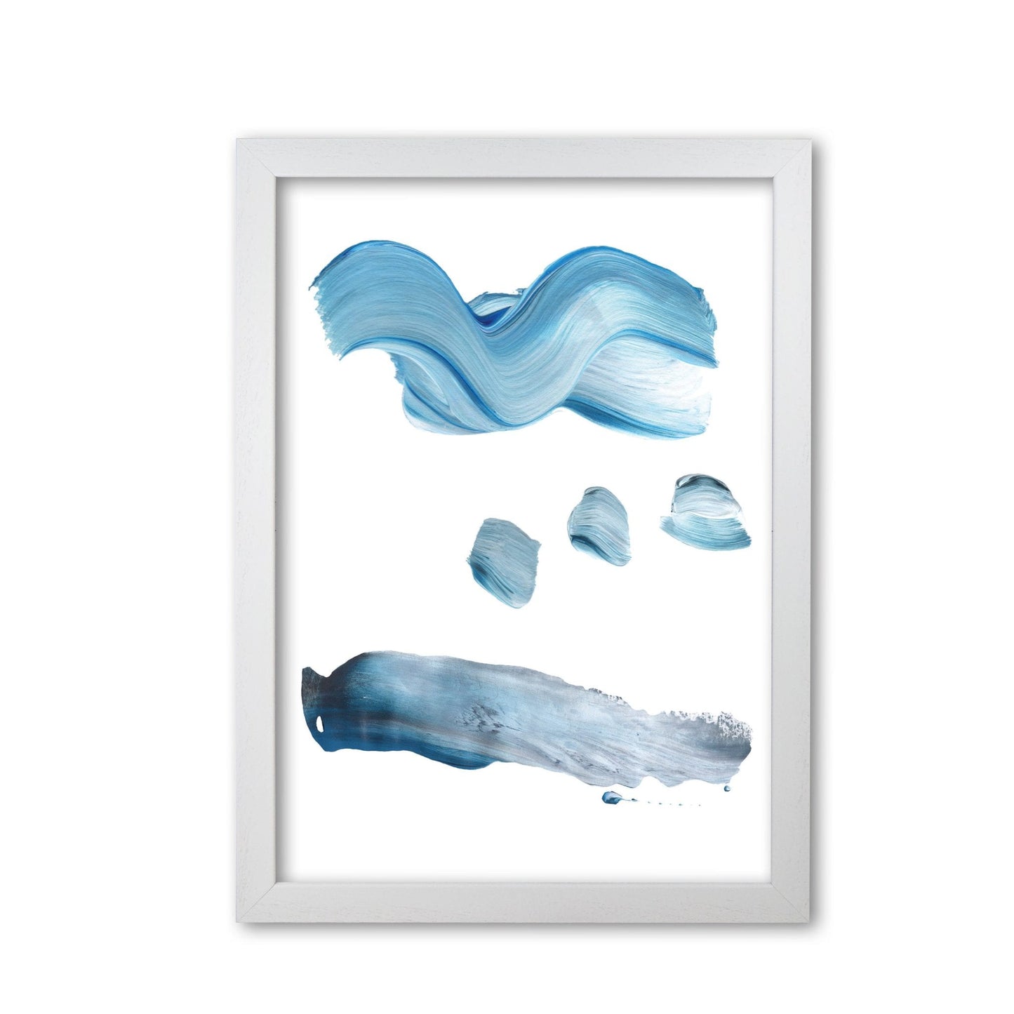 Light blue abstract paint strokes modern fine art print