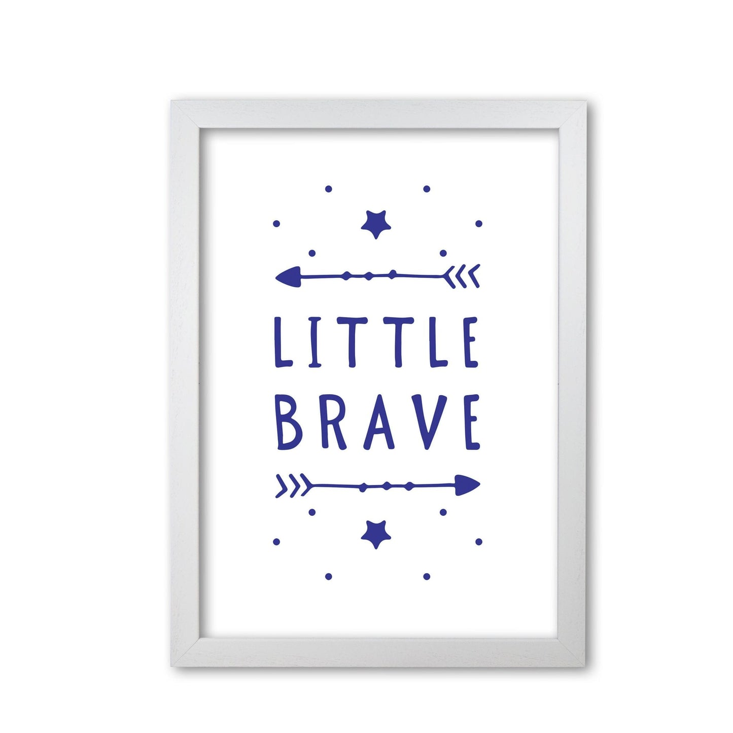 Little brave navy modern fine art print, framed typography wall art