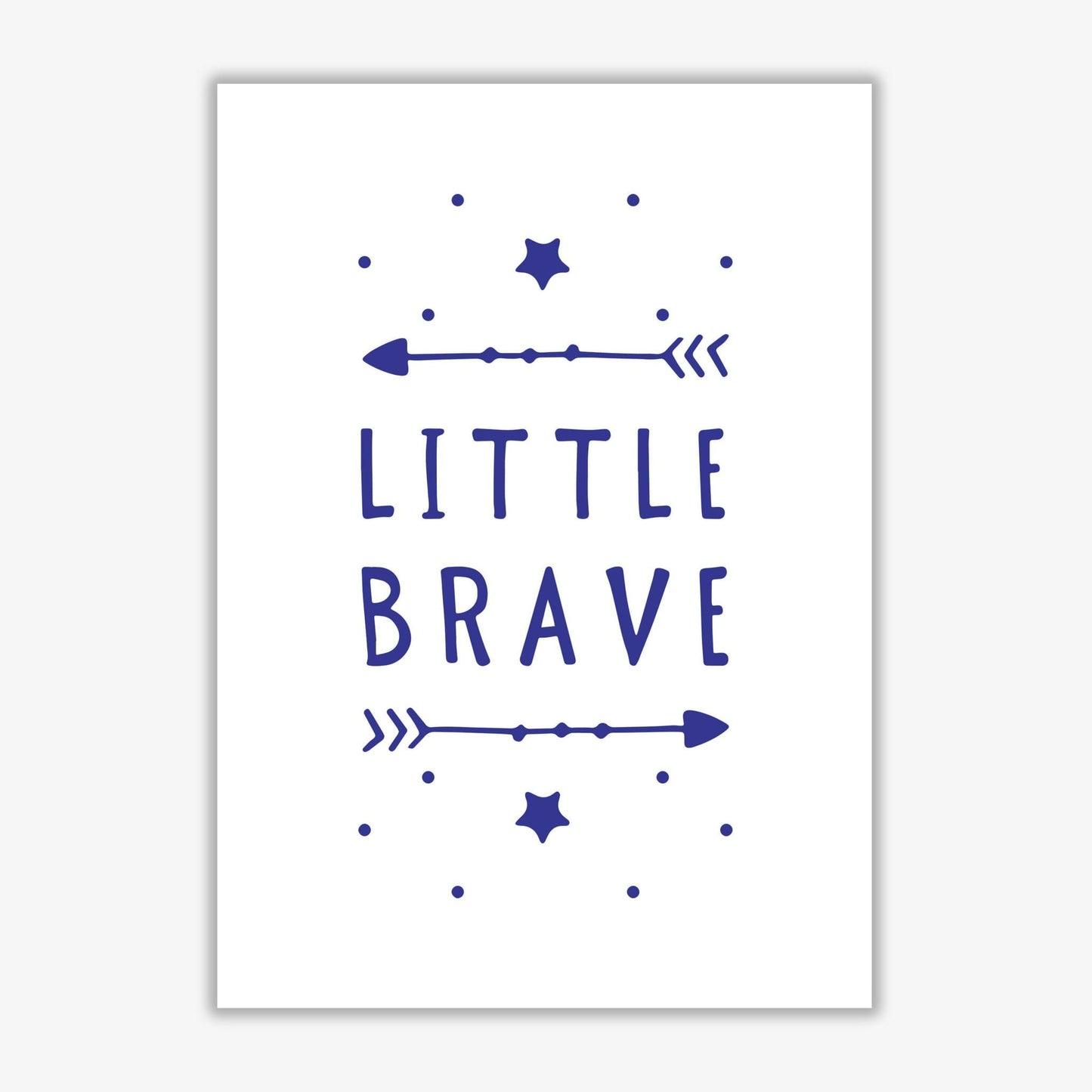 Little brave navy modern fine art print, framed typography wall art