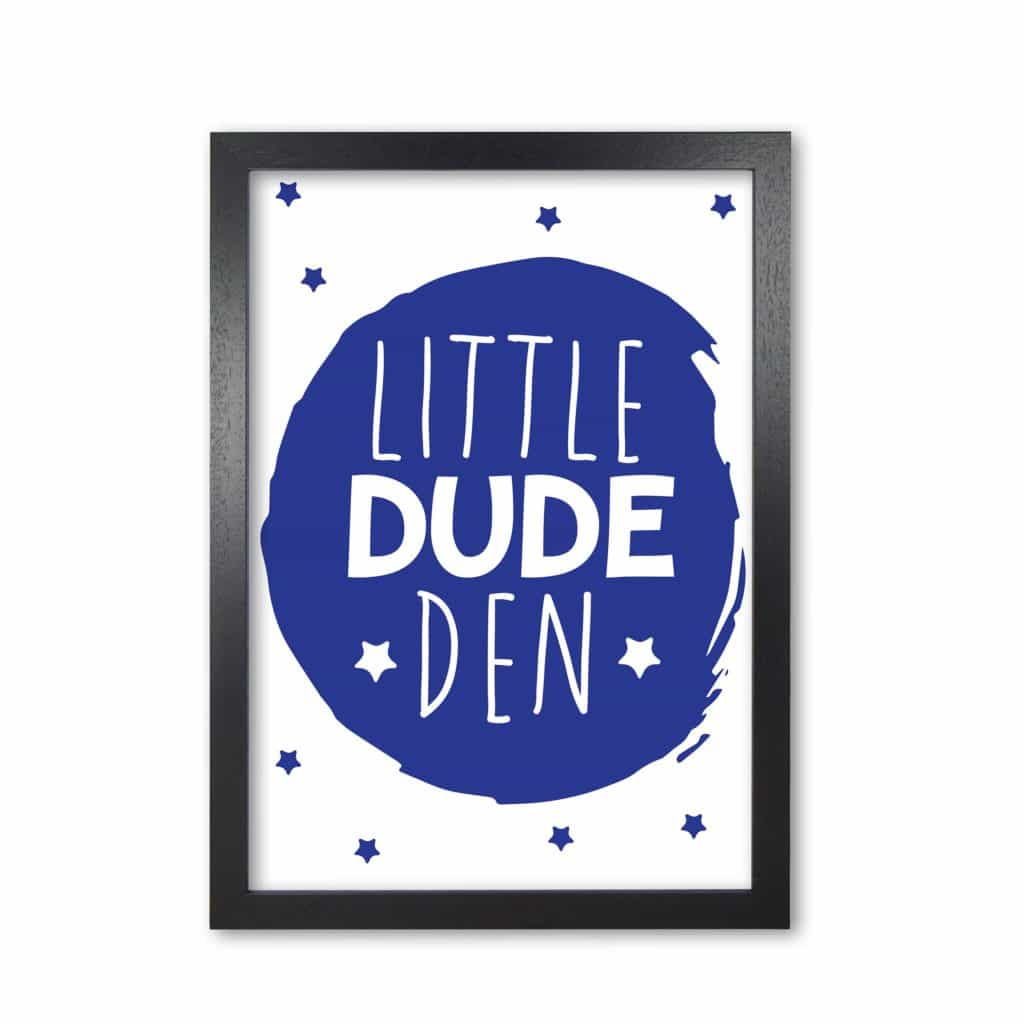 Little dude den navy circle modern fine art print, framed childrens nursey wall art poster