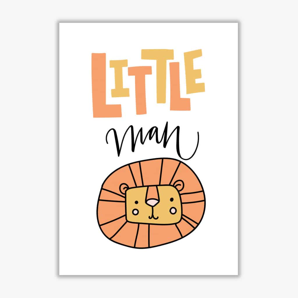 Little lion man modern fine art print, framed childrens nursey wall art poster