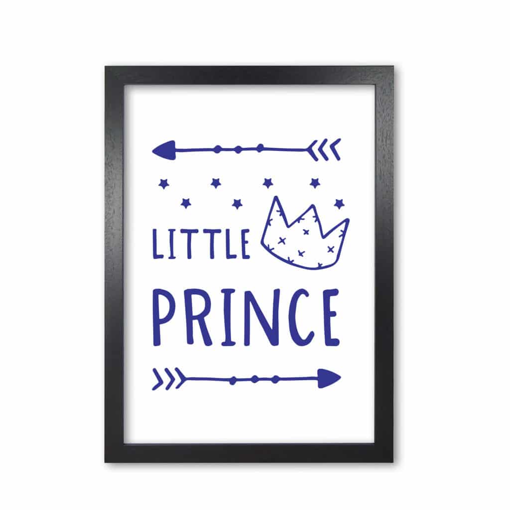 Little prince navy modern fine art print, framed childrens nursey wall art poster