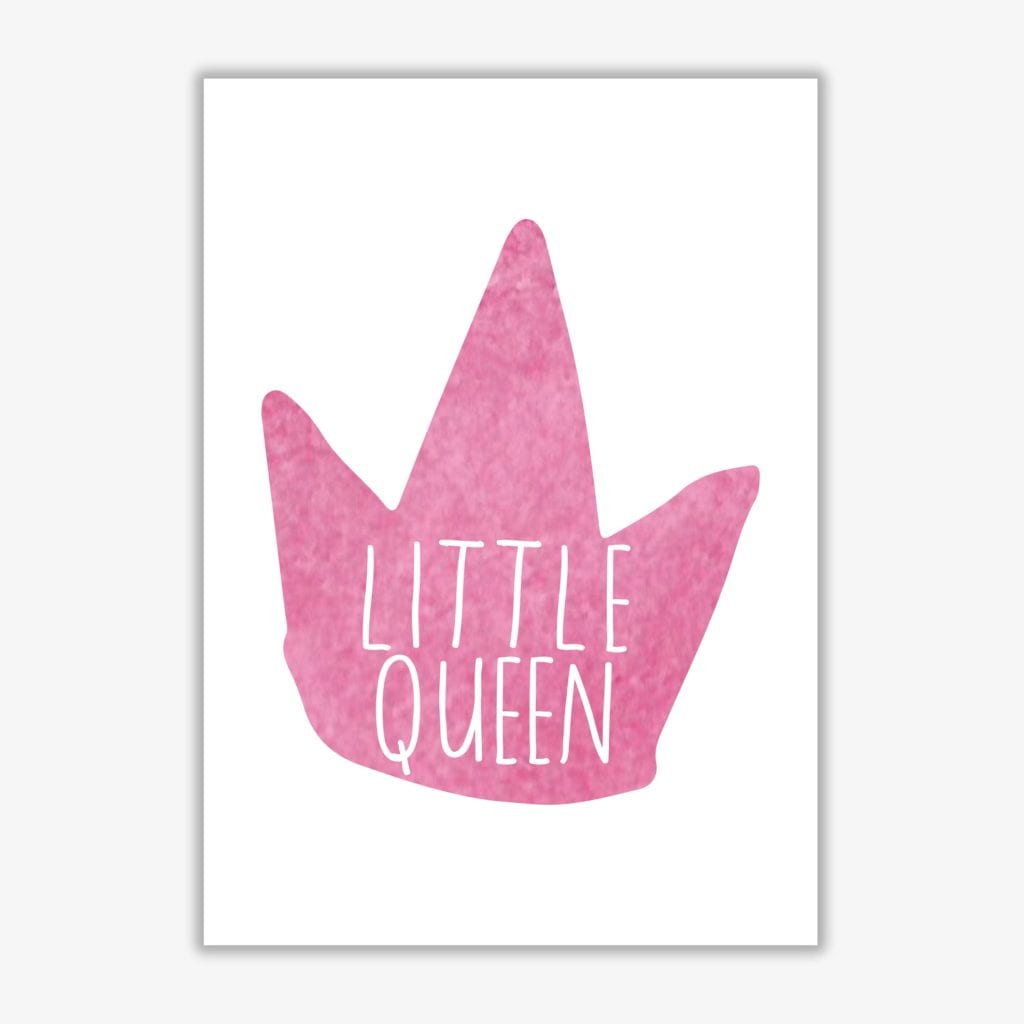 Little queen pink crown watercolour modern fine art print