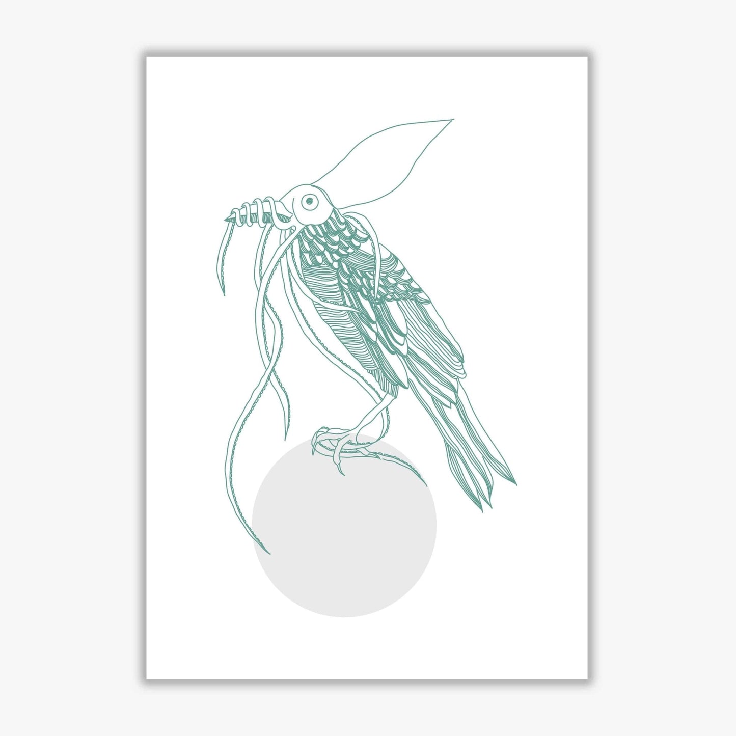 Marine animals bird modern fine art print
