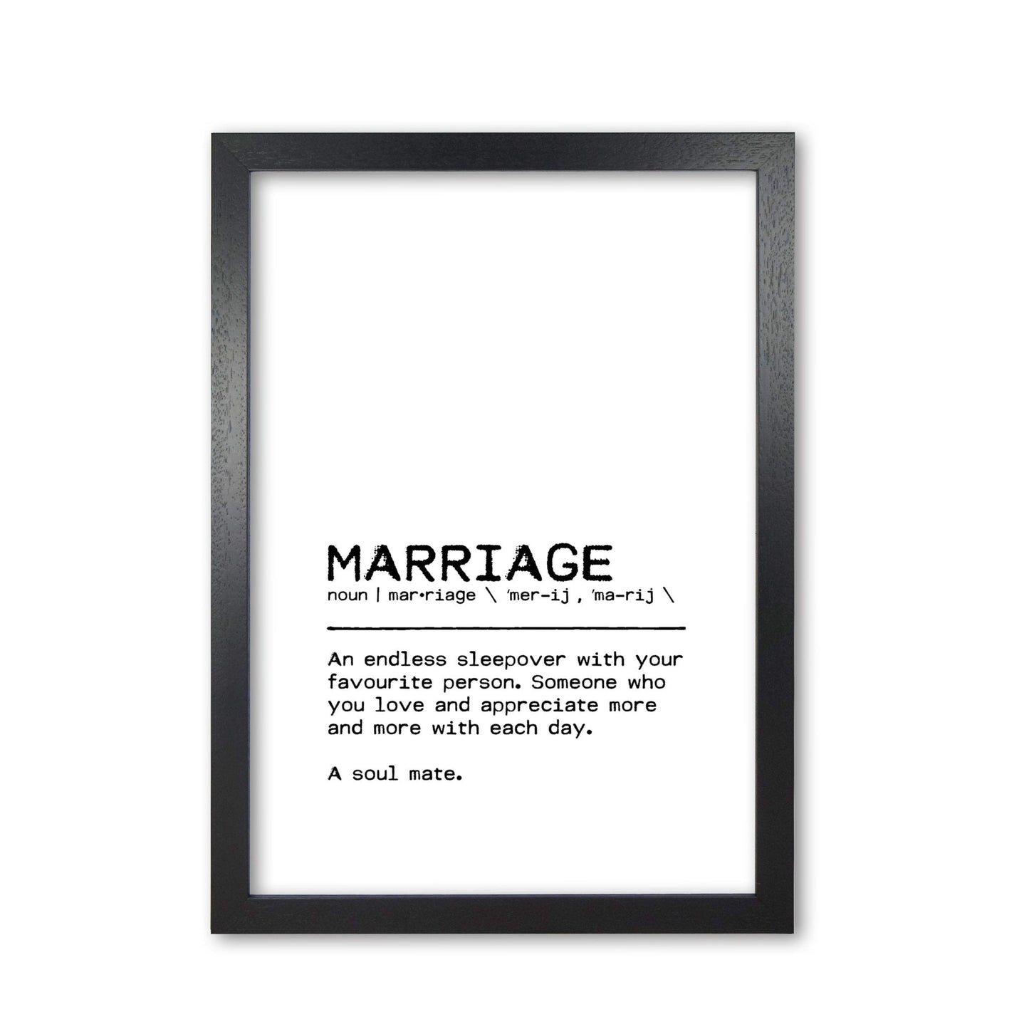 Marriage sleepover definition quote fine art print by orara studio