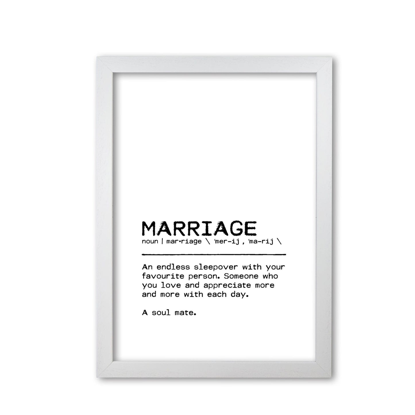 Marriage sleepover definition quote fine art print by orara studio