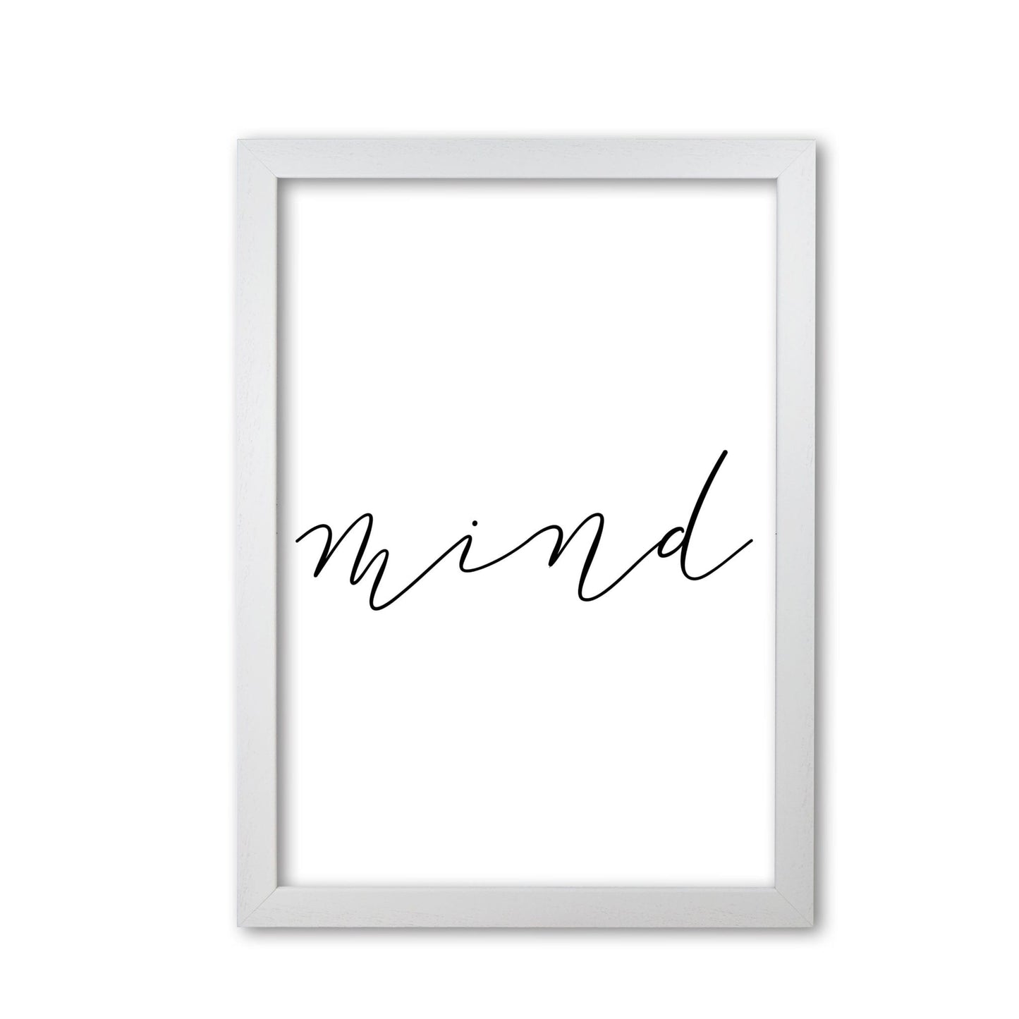 Mind modern fine art print, framed typography wall art