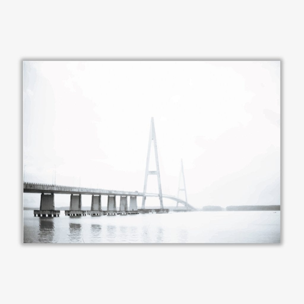Minimal grey bridge modern fine art print