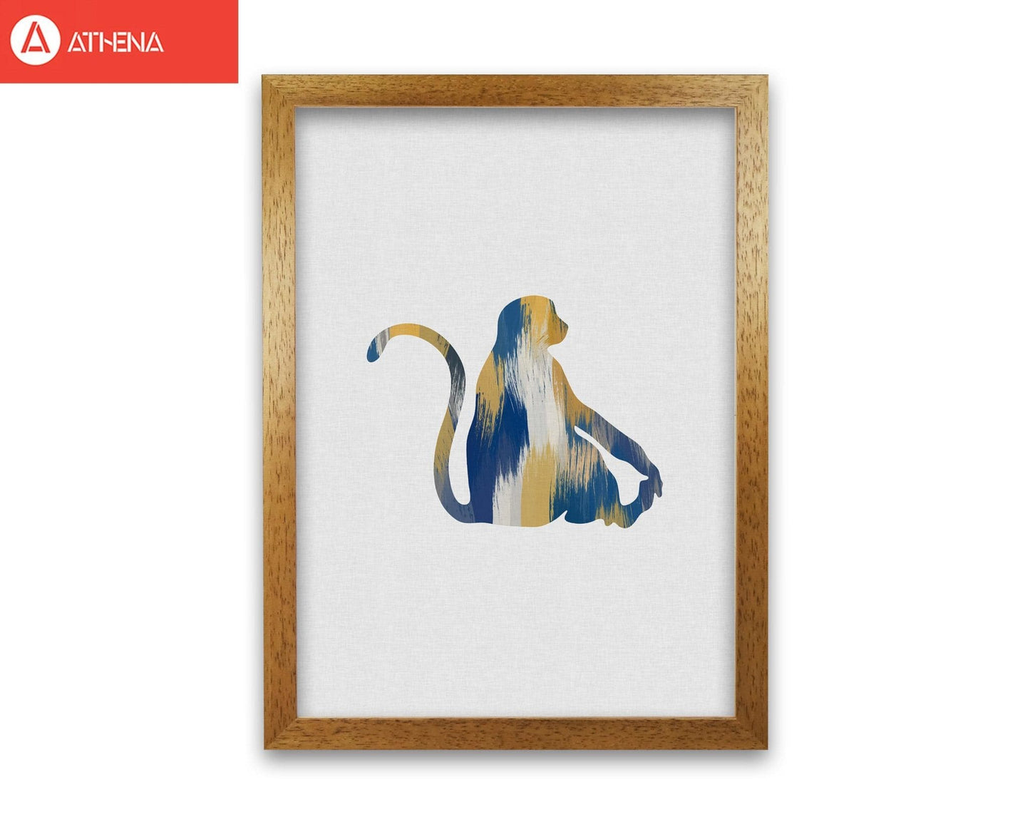 Monkey blue & yellow fine art print by orara studio