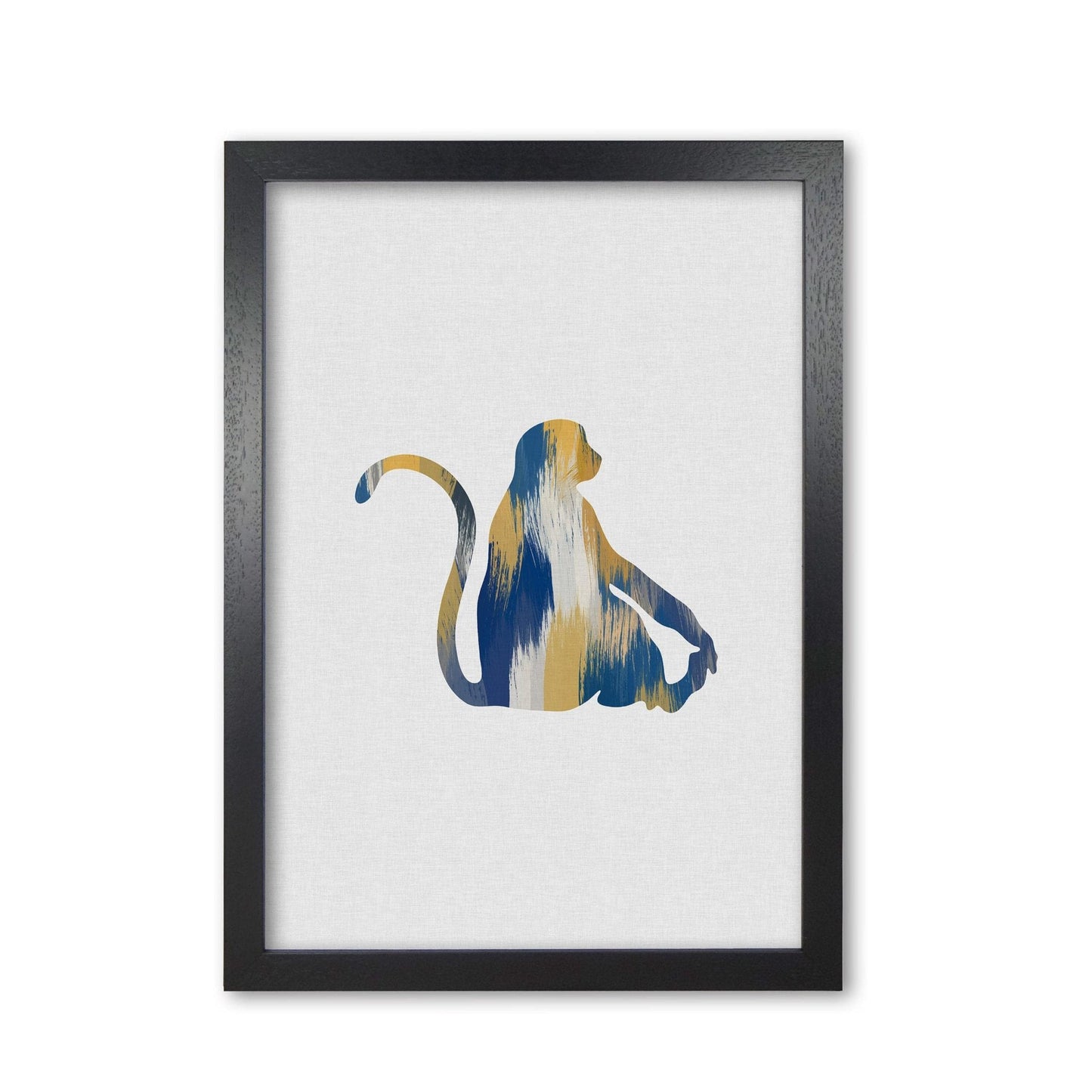 Monkey blue & yellow fine art print by orara studio
