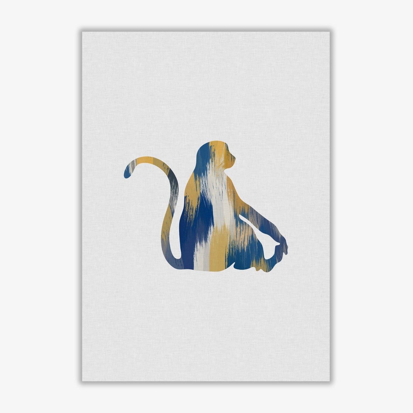Monkey blue & yellow fine art print by orara studio
