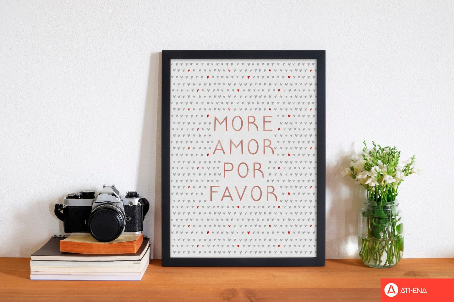 More amor pink love quote fine art print by orara studio