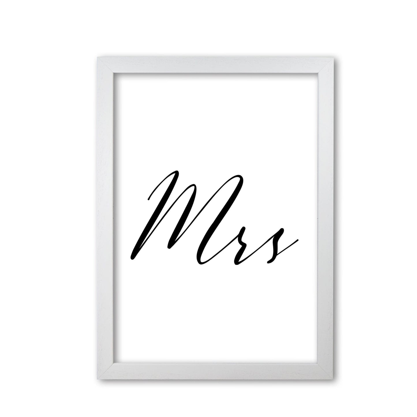 Mrs modern fine art print, framed typography wall art