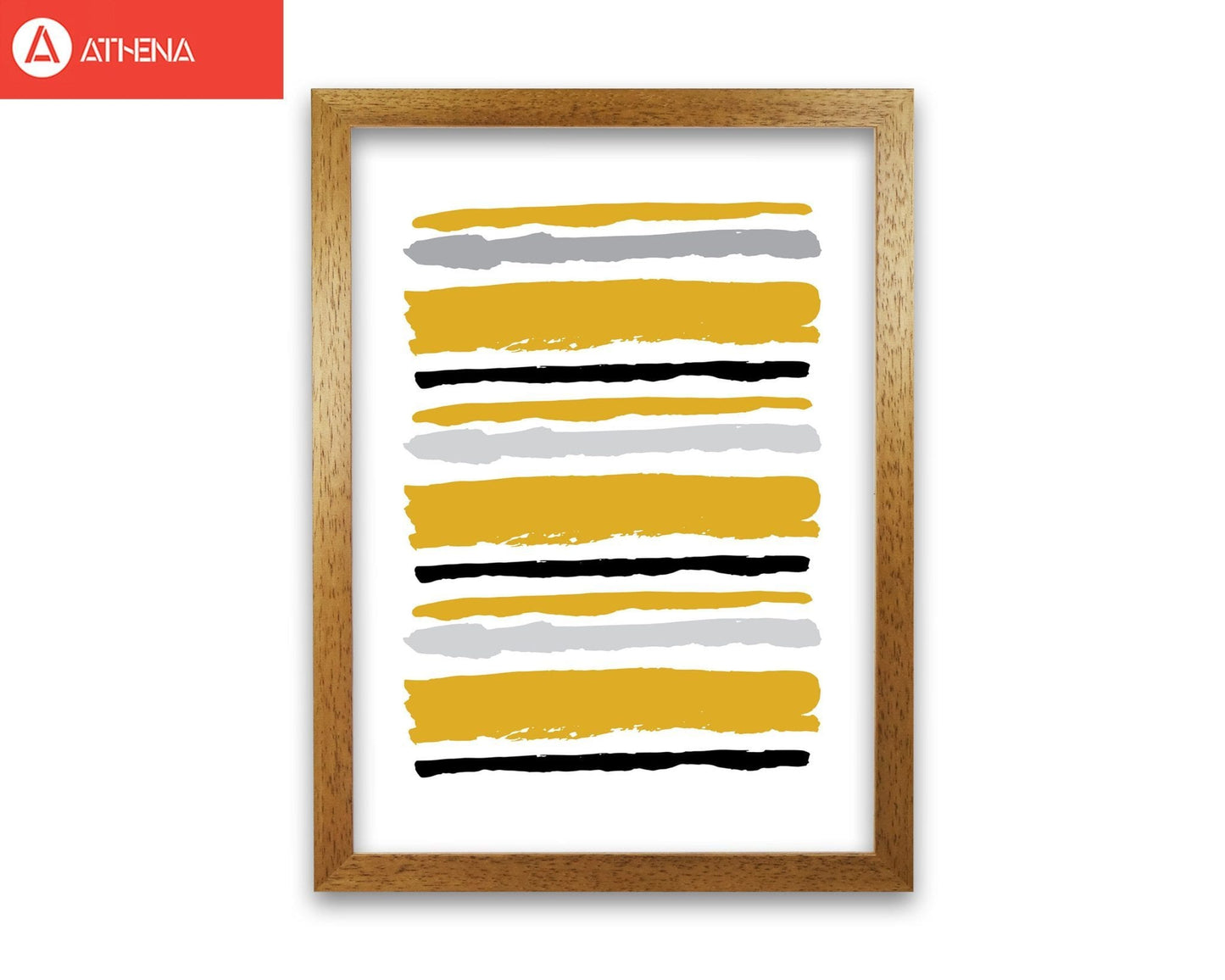 Mustard contrast abstract stripes modern fine art print