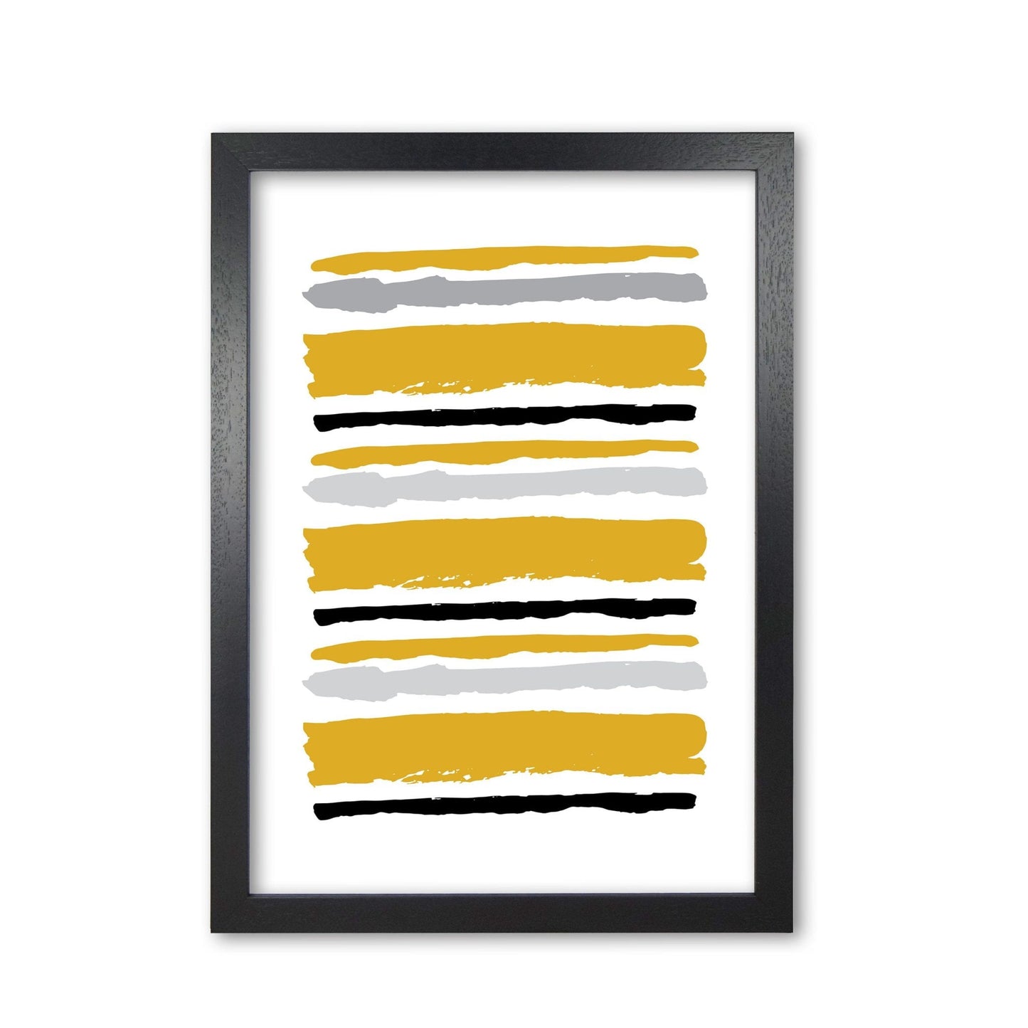 Mustard contrast abstract stripes modern fine art print