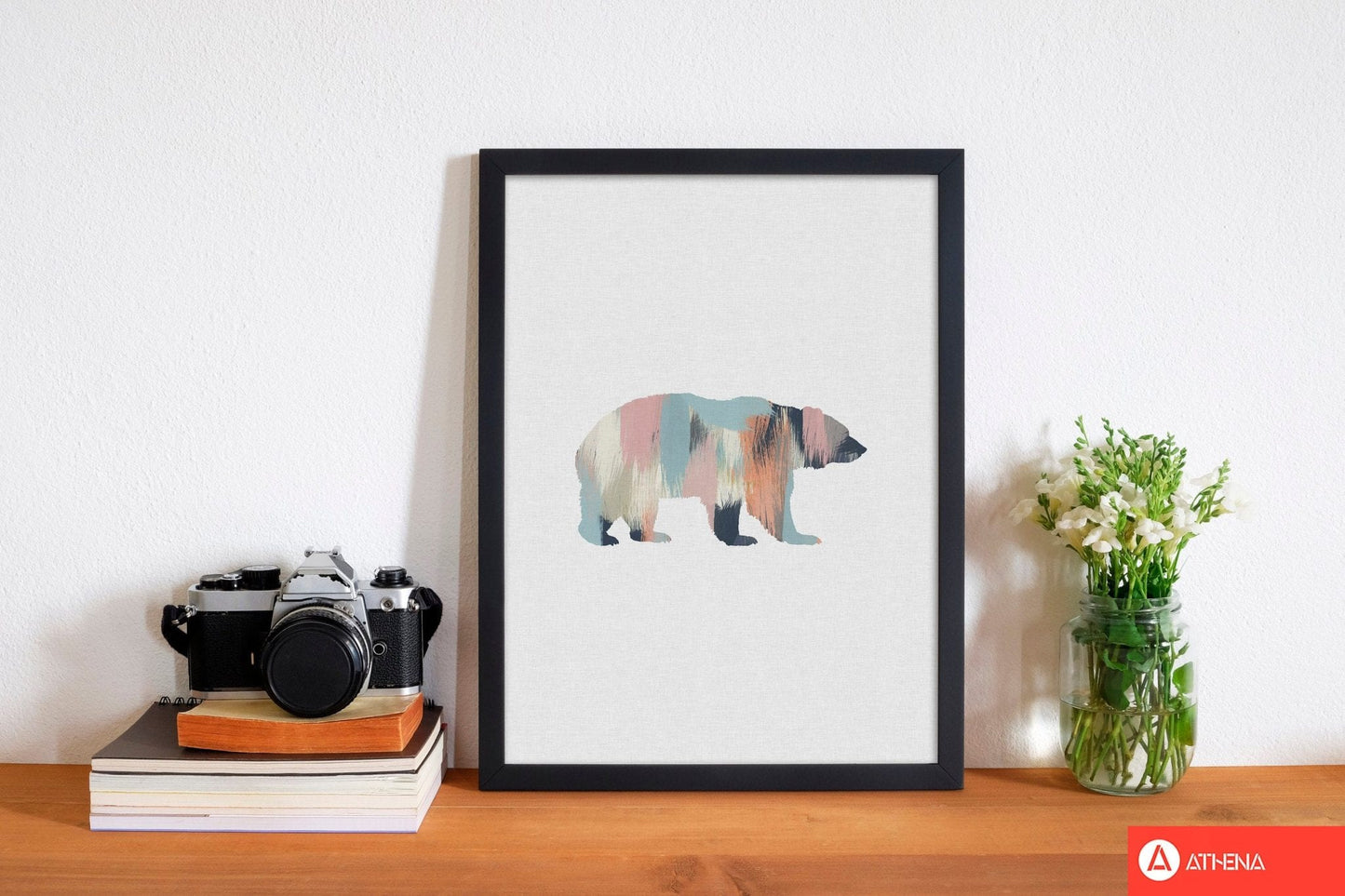 Pastel bear fine art print by orara studio