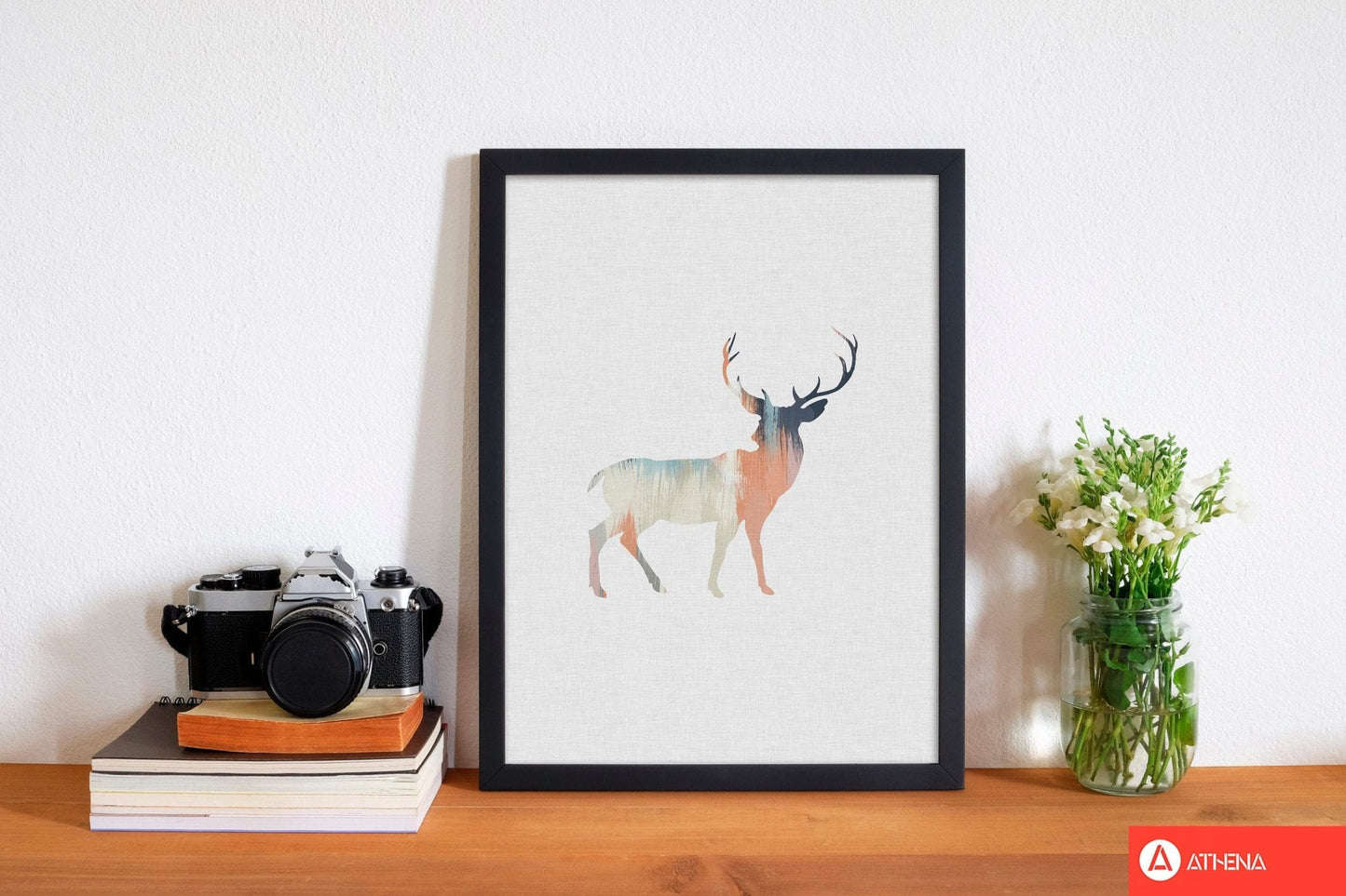 Pastel deer i fine art print by orara studio