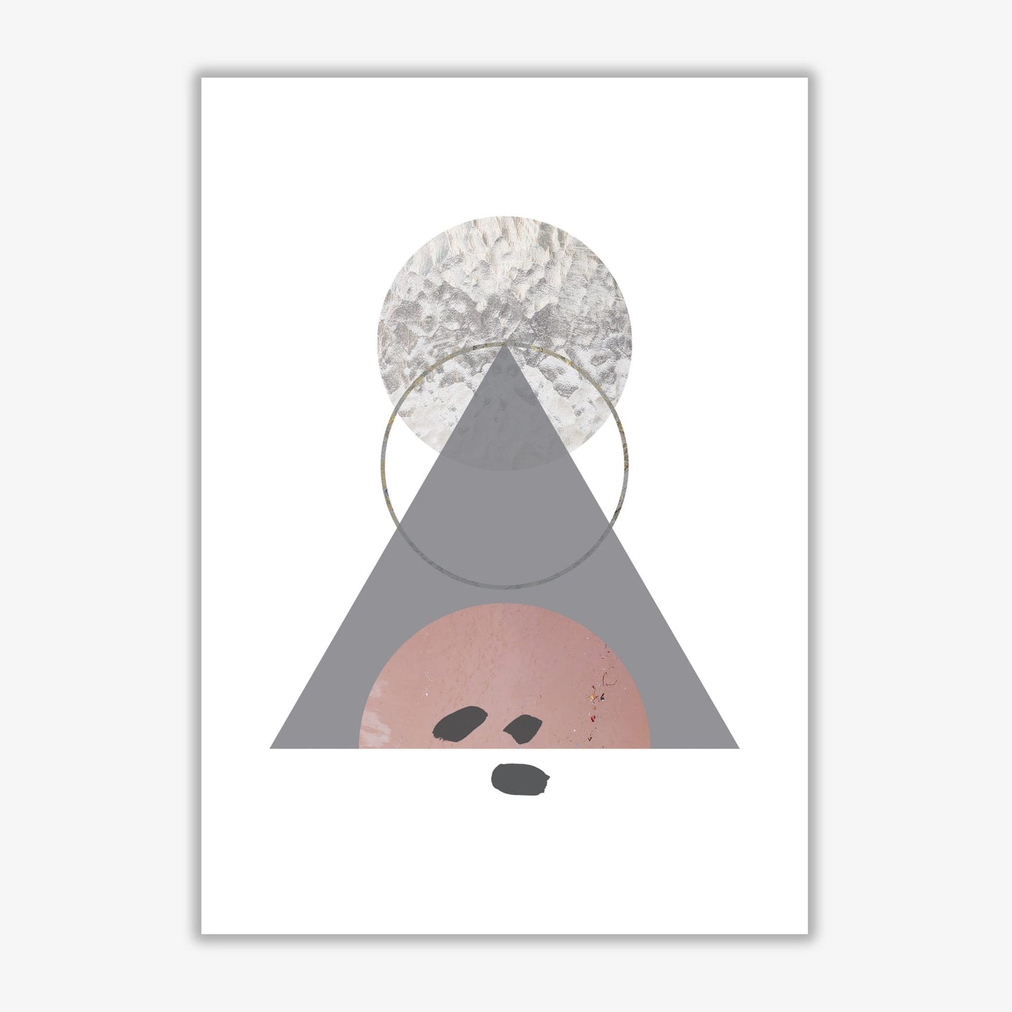 Peach, sand and glass abstract triangle modern fine art print