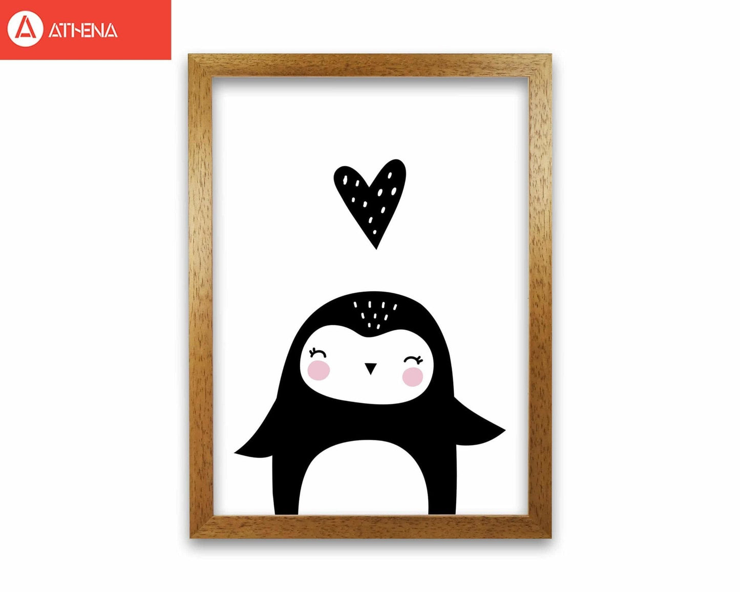 Penguin and heart modern fine art print