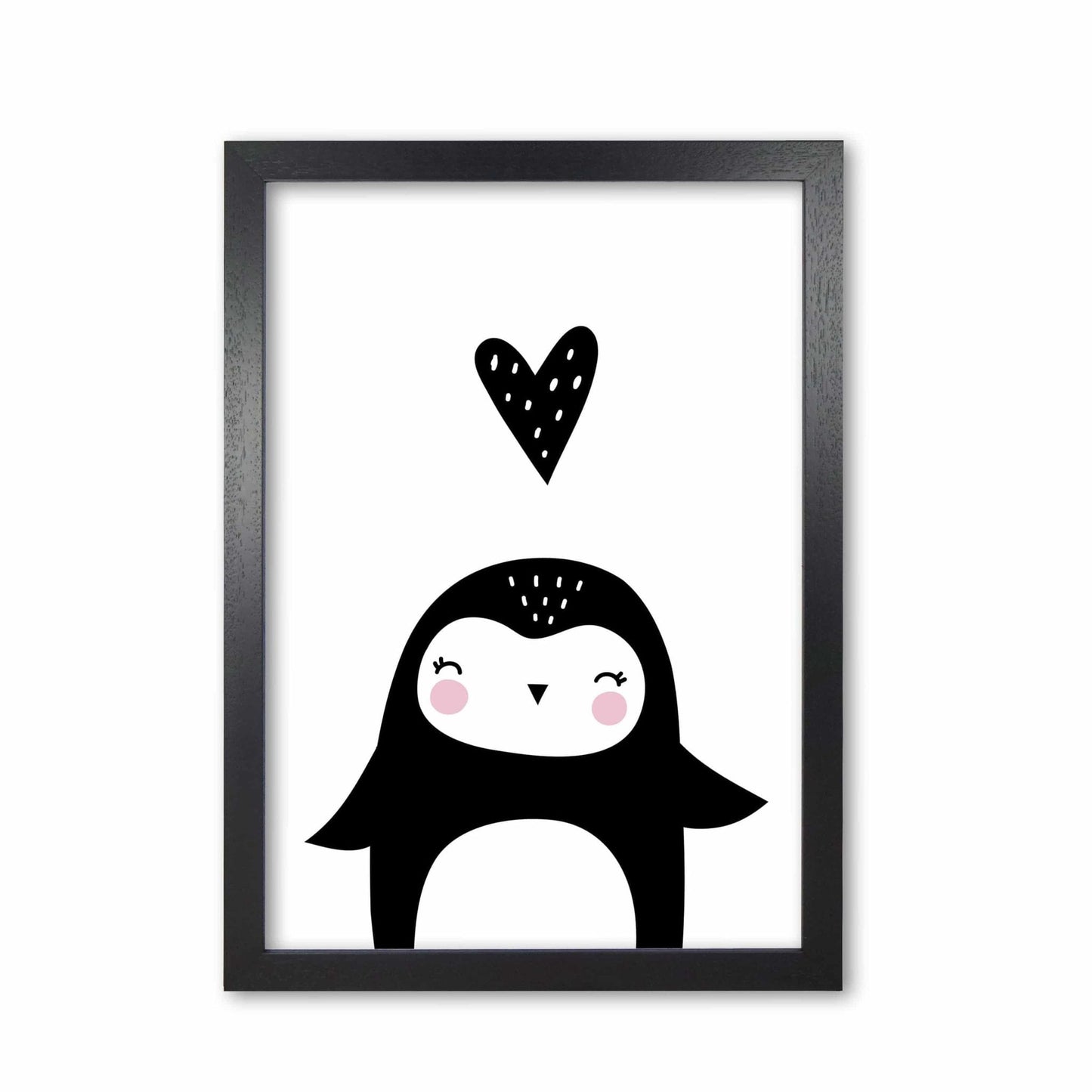 Penguin and heart modern fine art print