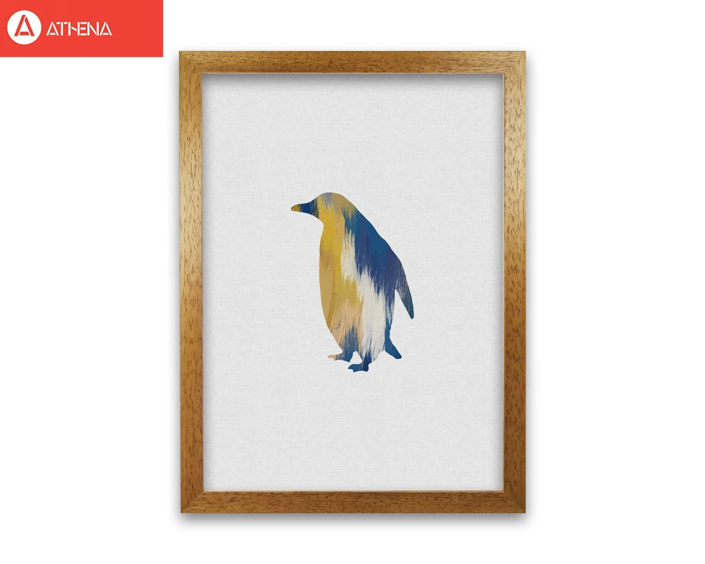 Penguin blue & yellow fine art print by orara studio