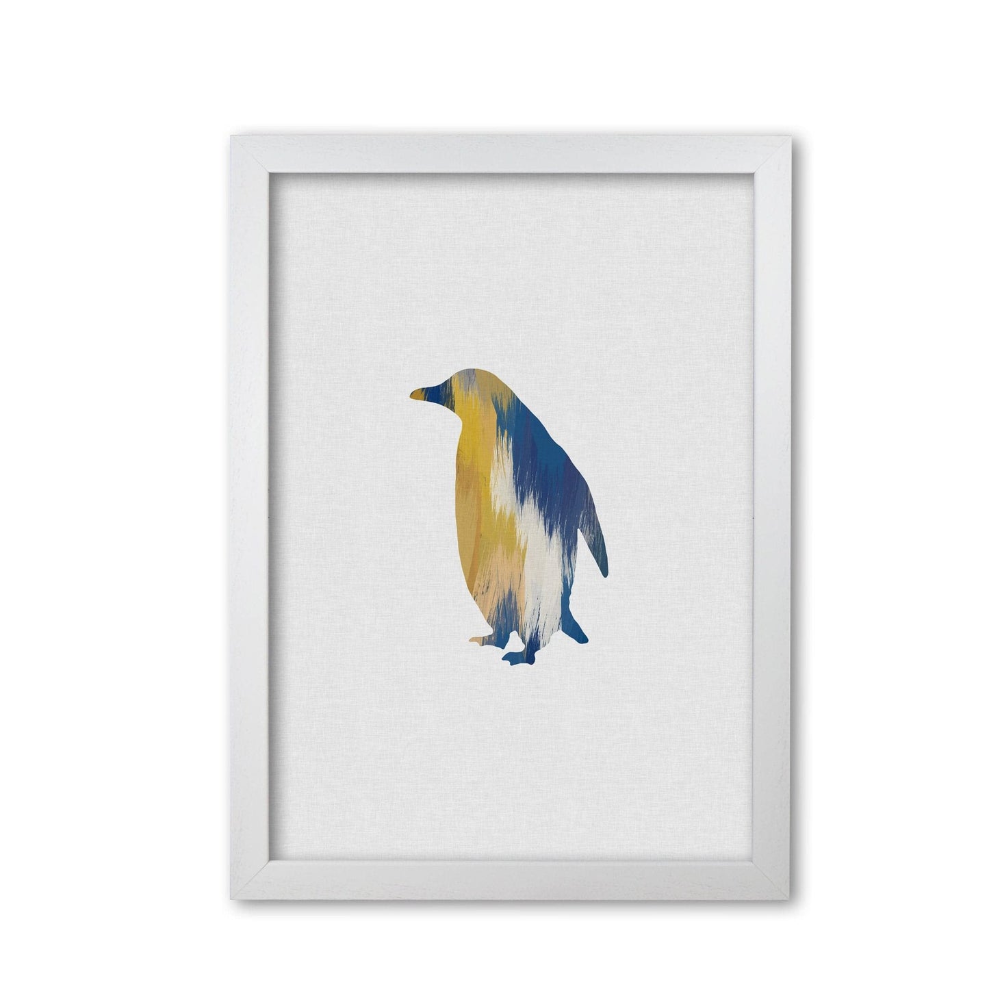 Penguin blue & yellow fine art print by orara studio