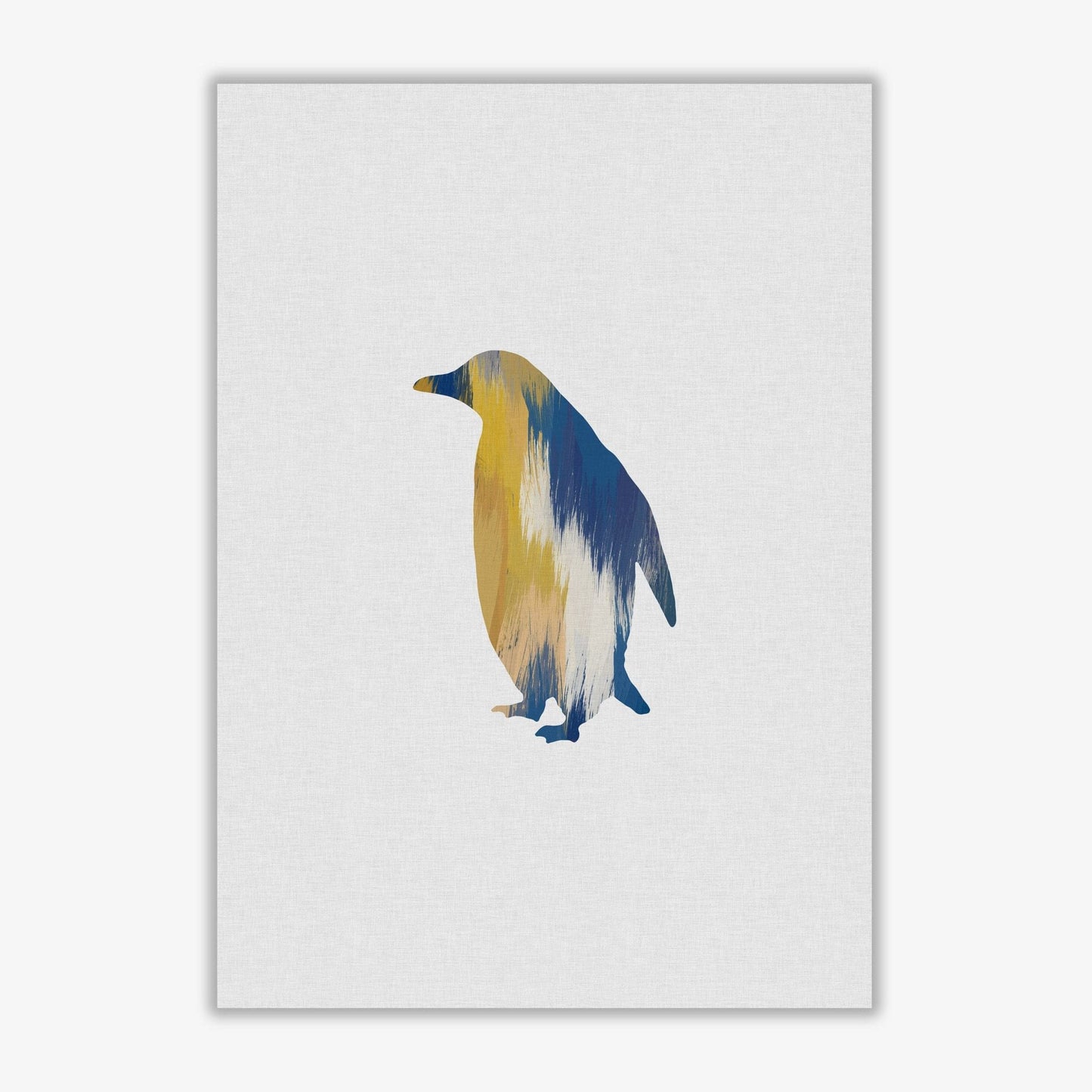 Penguin blue & yellow fine art print by orara studio