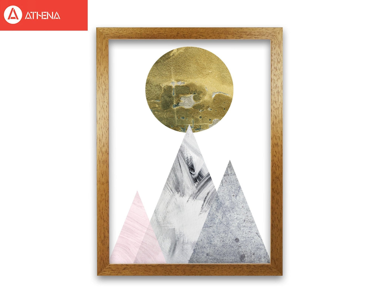 Pink and grey mountains abstract modern fine art print