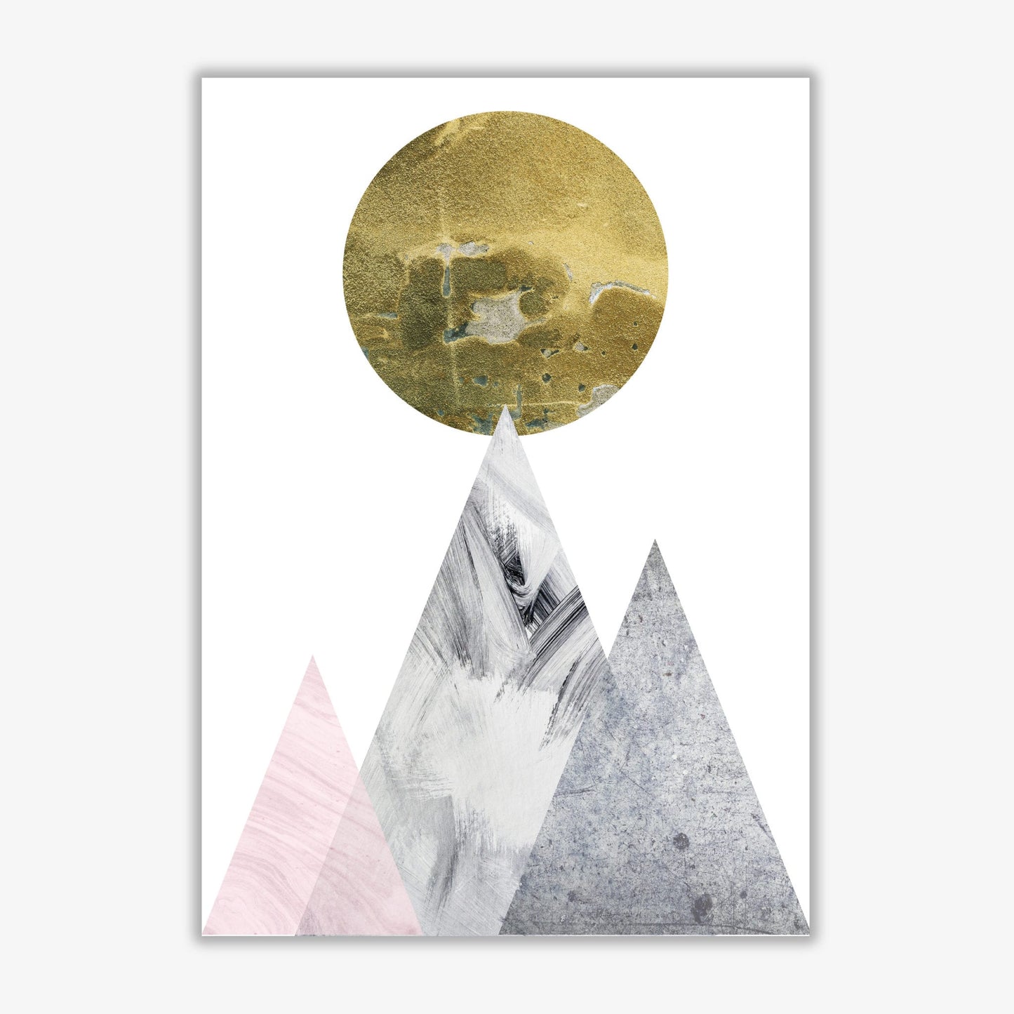 Pink and grey mountains abstract modern fine art print