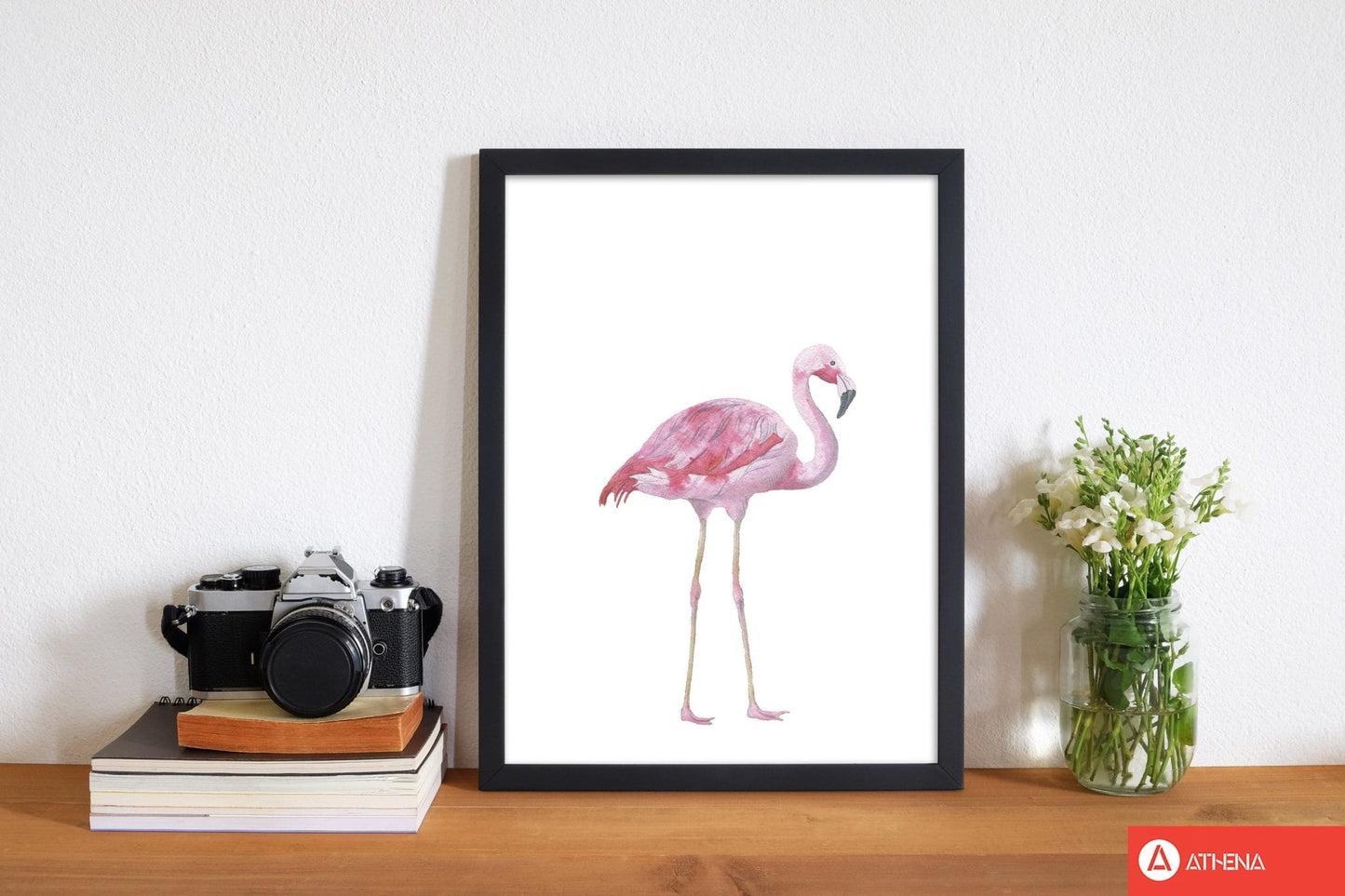 Pink flamingo modern fine art print