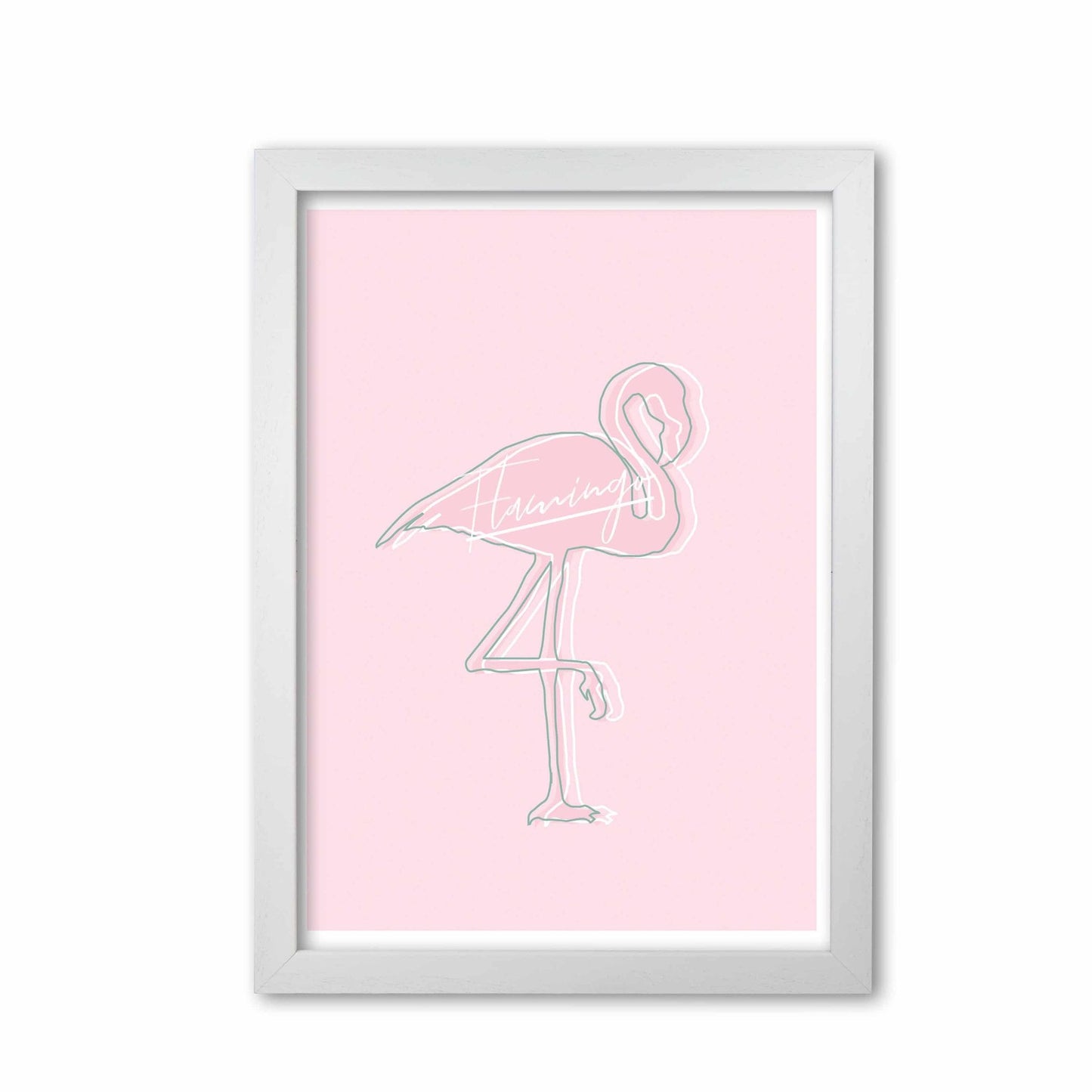 Pink flamingo modern fine art print