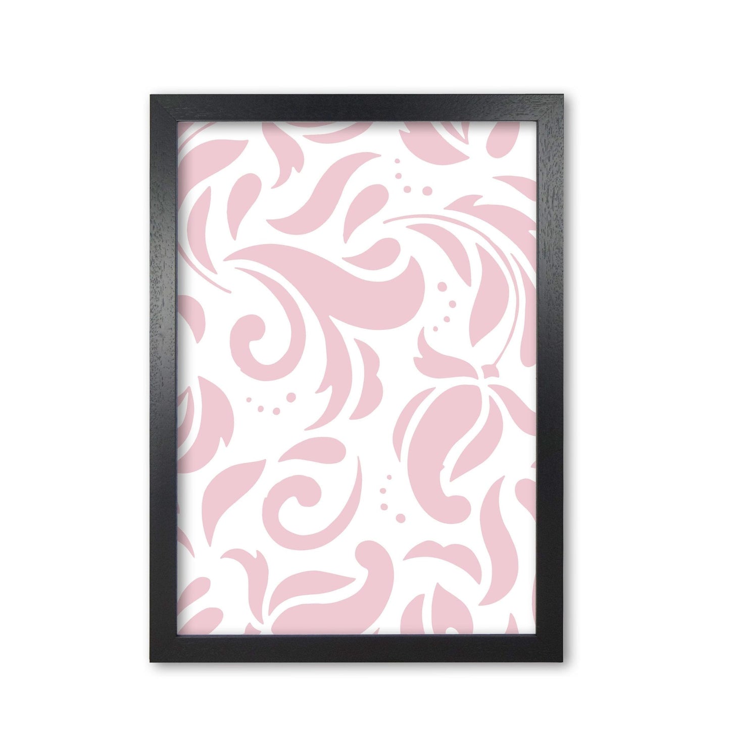 Pink floral pattern modern fine art print